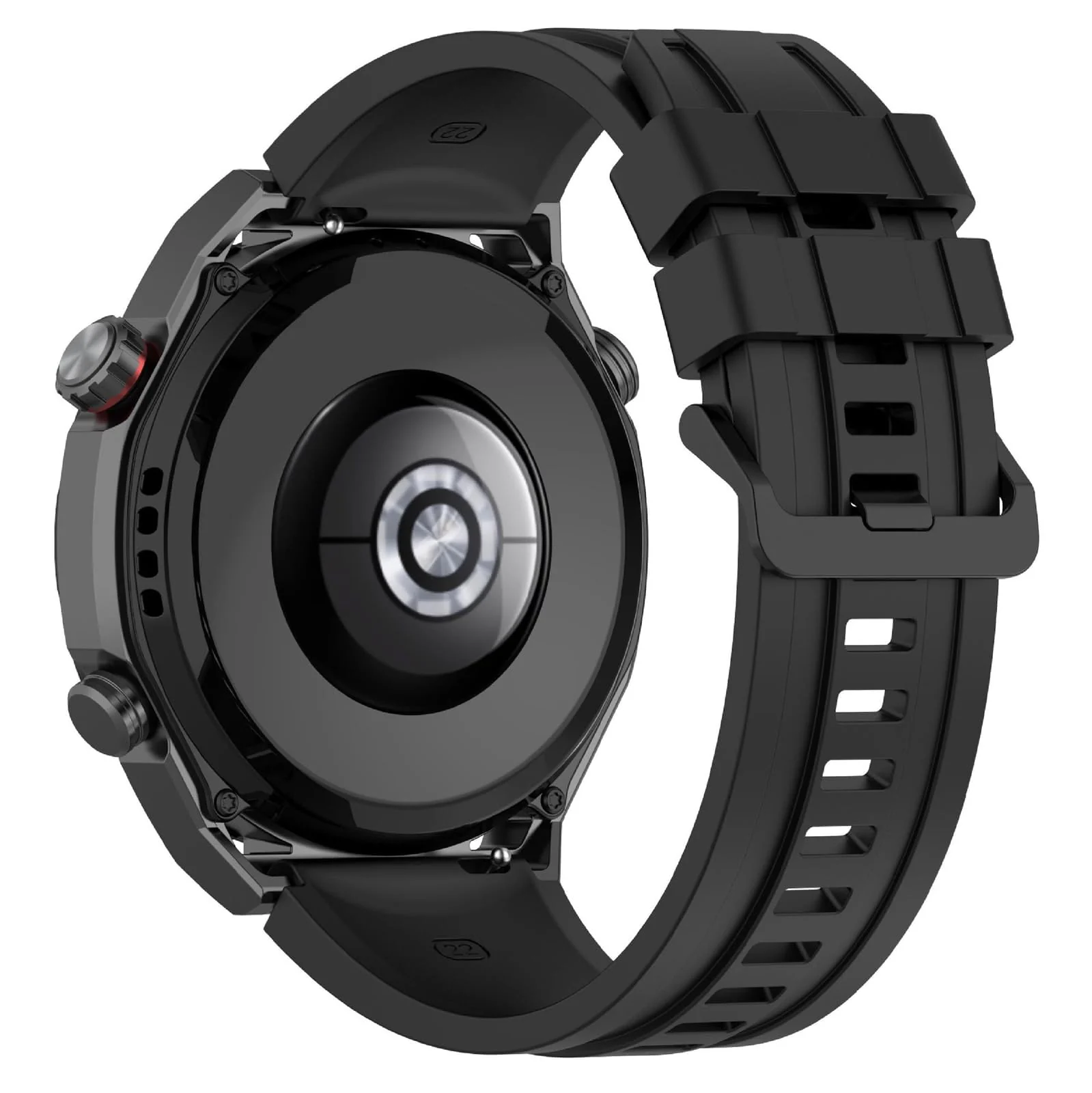 22MM Band Compatible with Huawei Watch GT7 GT6 GT5 GT4 46MM/Watch 4 3 Pro/GT7 GT6 GT5 GT4 Pro/Watch 4 3/GT3 46mm/GT2 46mm/GT 2e/GT Runner, 22MM Silicone Replacement Wristband Strap - Black
