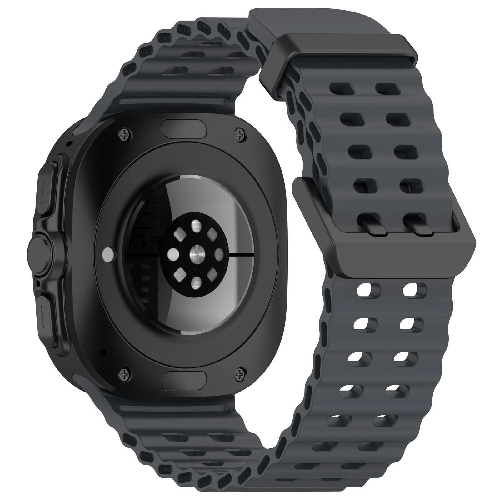 DL3 Mobilak Sport Band Compatible with Samsung Galaxy Watch Ultra Band 47mm Women Men, Breathable Soft Silicone Waterproof Watch Strap Accessories for Samsung Watch 7 Ultra Bands - Space Gray
