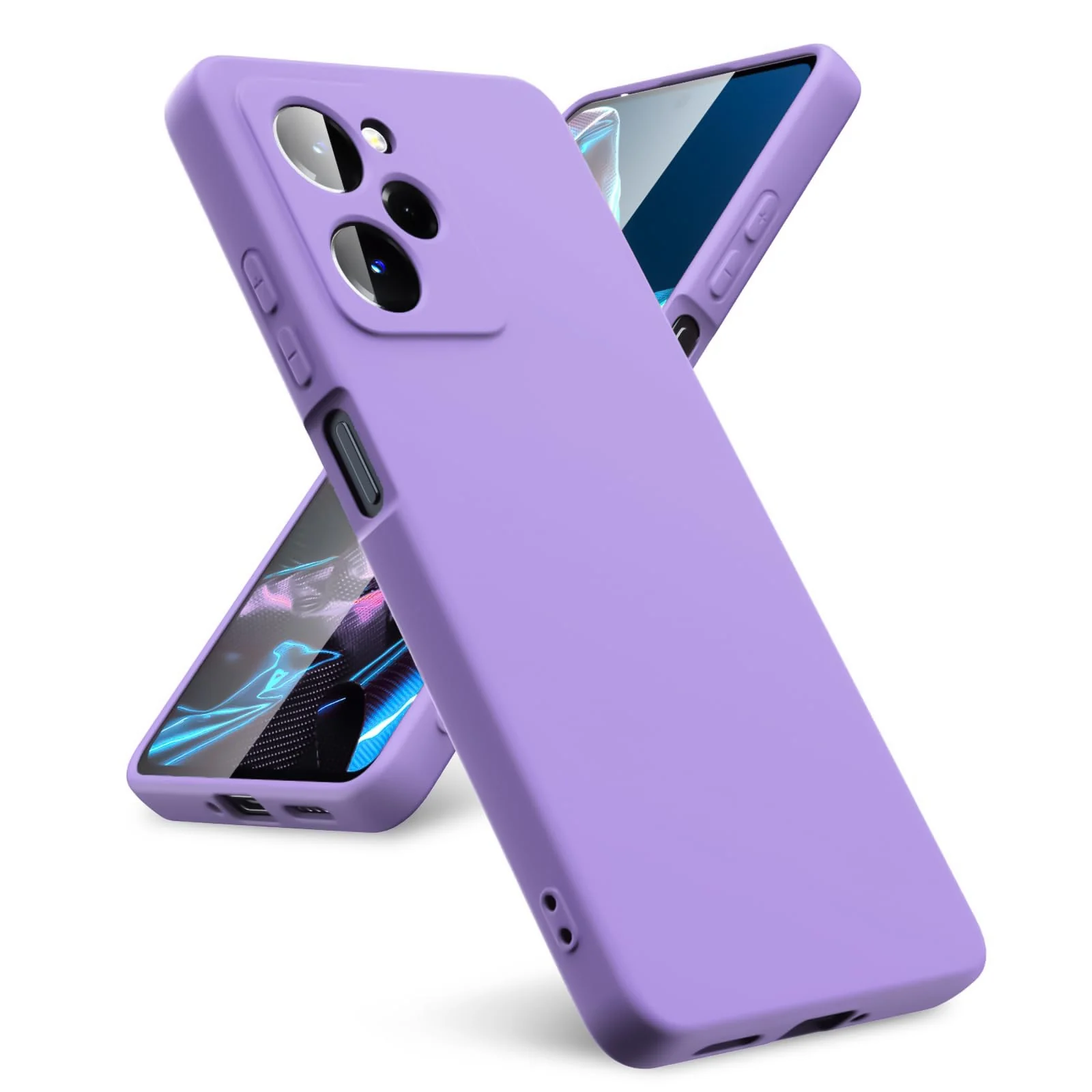 DL3 Mobilak Silicone Protective Case for POCO X5 Pro 5G, Shock-absorbing protection, Scratch-resistant surface, Soft microfiber lining - Light Purple