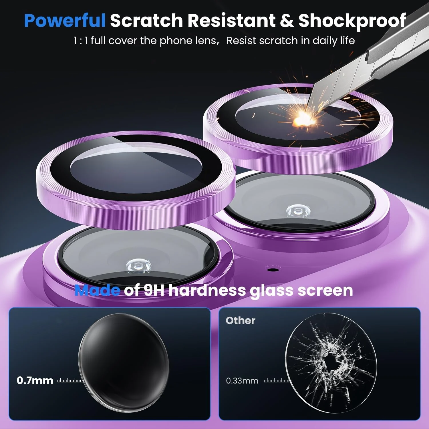 DL3 Mobilak Camera Lens Protector For iPhone 16/iPhone 16+ Plus, [Keep Original Shooting] Tempered Glass Screen Protector Metal Individual Camera Cover, Case Friendly - Pink