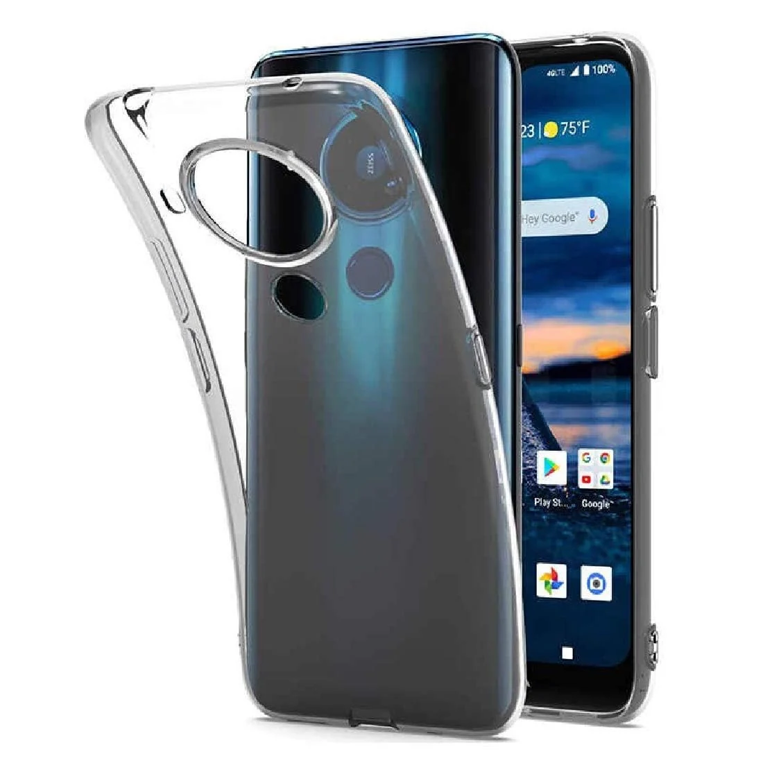 DL3 Mobilak Case Compatible with Nokia 3.4 / Nokia 5.4, Case Crystal Soft TPU Gel Case Flexible Silicone Anti-Scratch Camera Protection TPU Cover - Clear