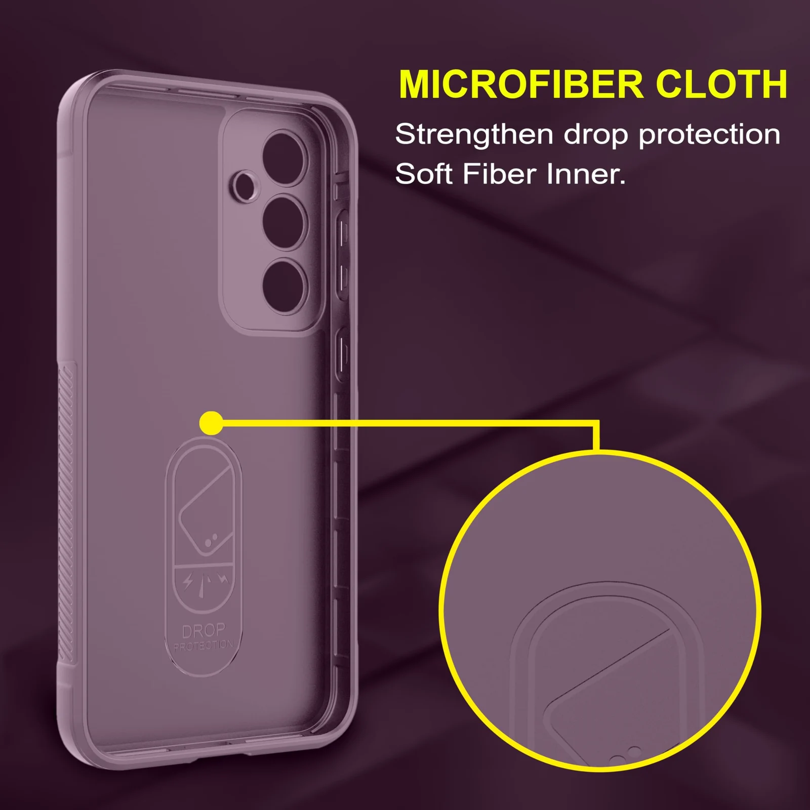 DL3 Mobilak Soft Silicone Protective Case for Samsung Galaxy A35 with Camera Protection and Shockproof Design - Purple