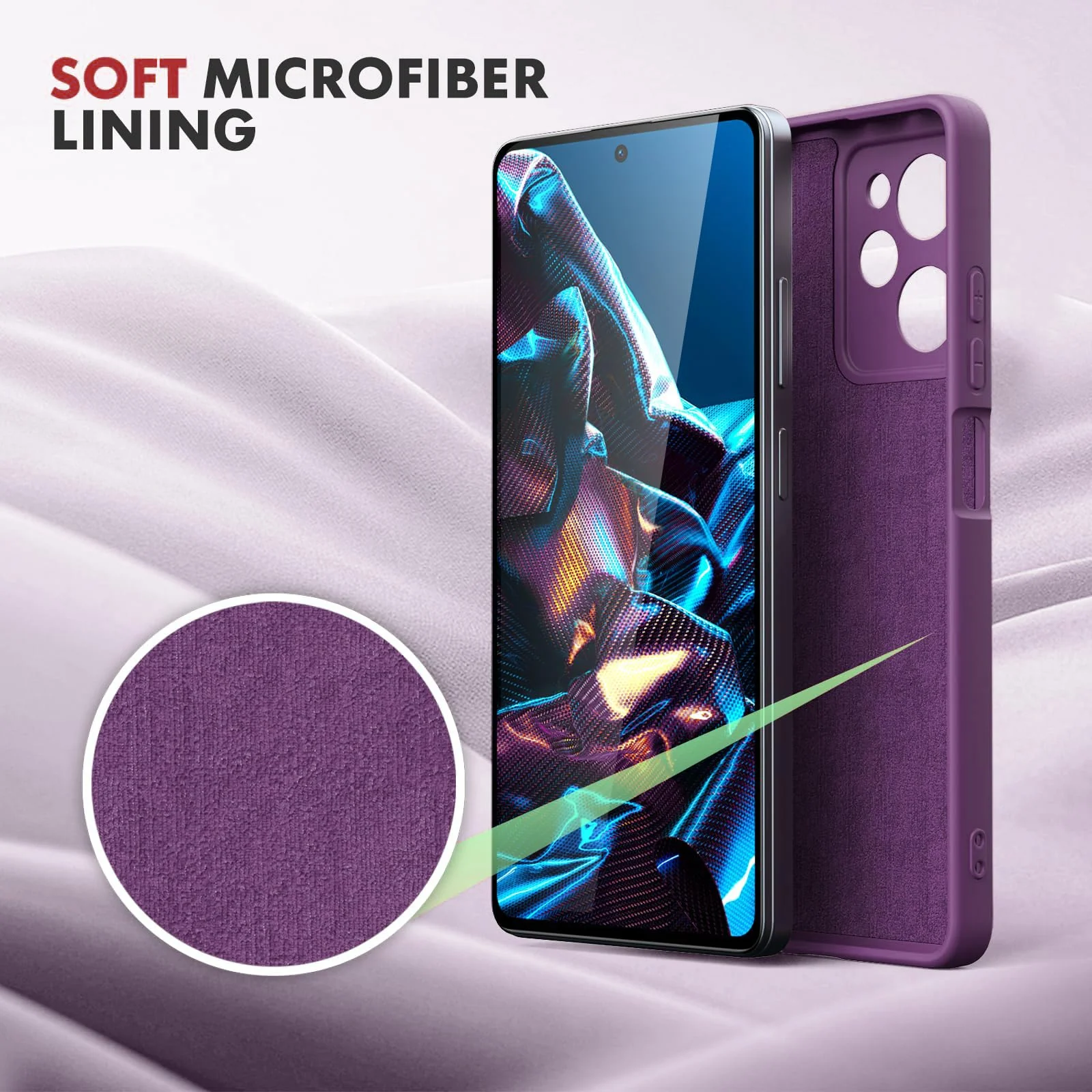 DL3 Mobilak Soft Silicone Gel Bumper Case for POCO X5 Pro 5G - Violet