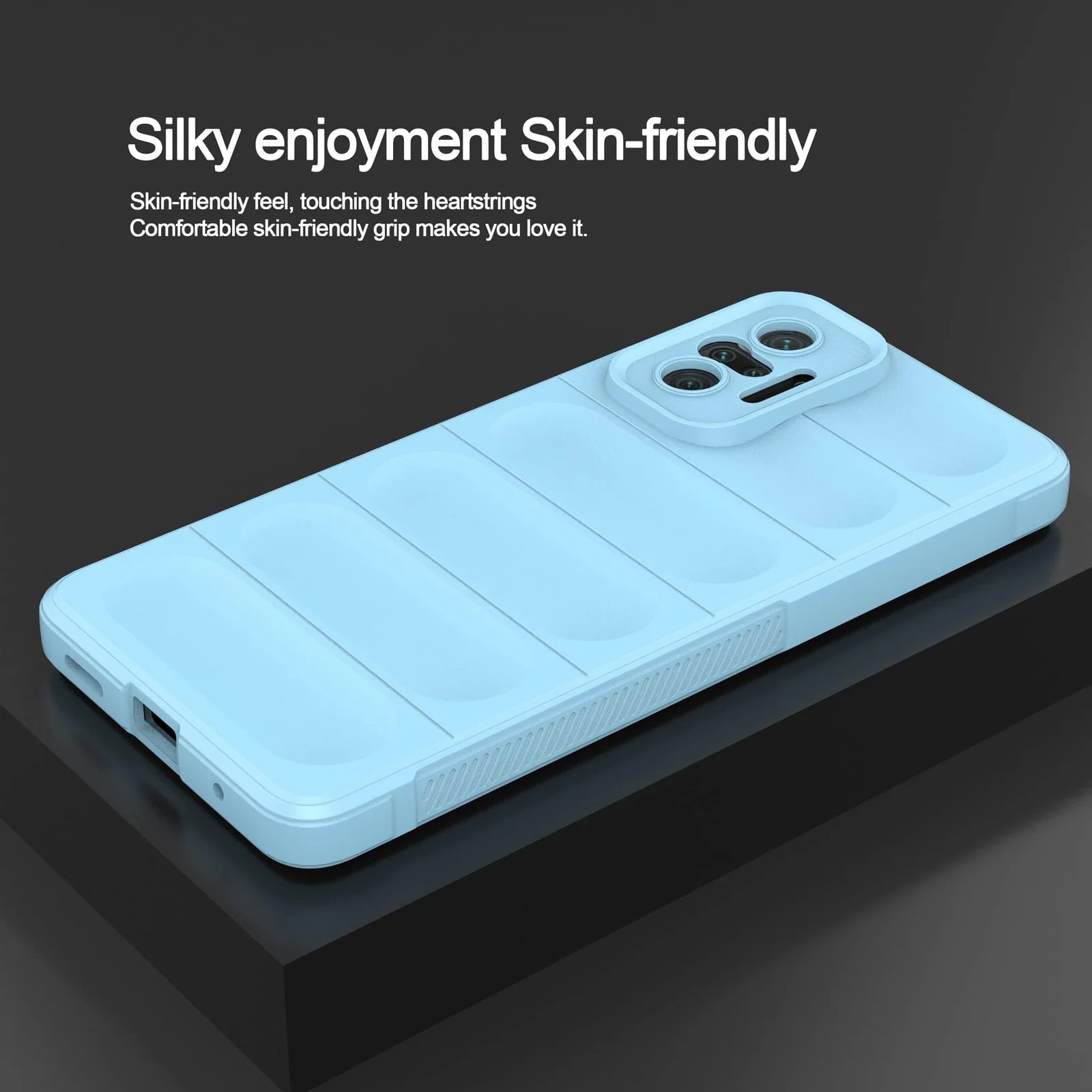 DL3 Mobilak Flexible Silicone and TPU Protective Case with Camera Protection for Xiaomi Redmi Note 10 Pro / Note 10 Pro Max - Baby Blue