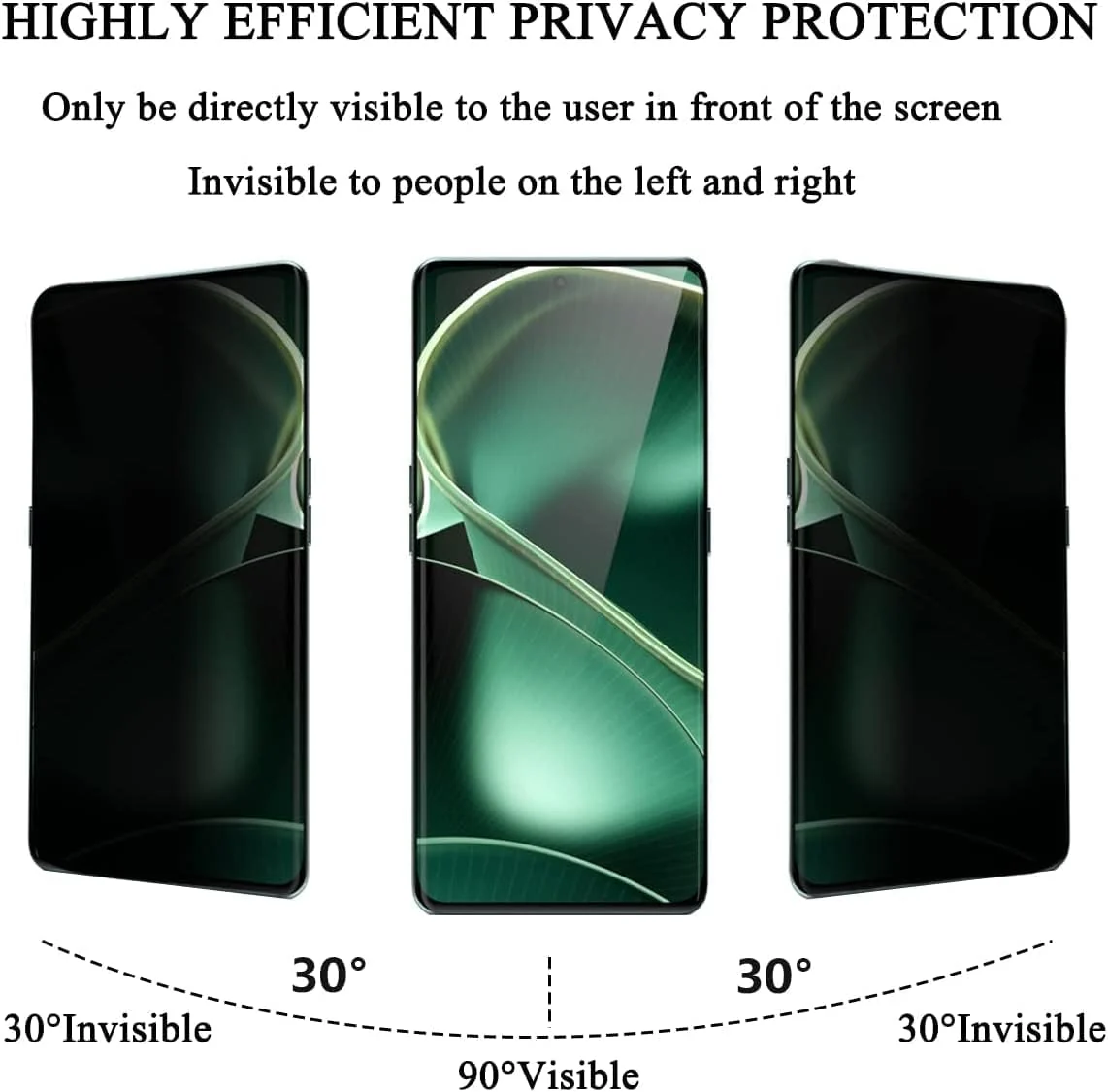 DL3 Mobilak Screen Protector for Honor 50 5G/Huawei Nova 9 UV Glass Fingerprint Reader Support 3D Curved Anti-Spy Tempered Glass Screen Protector With Back Screen Carbon Fibre - Privacy