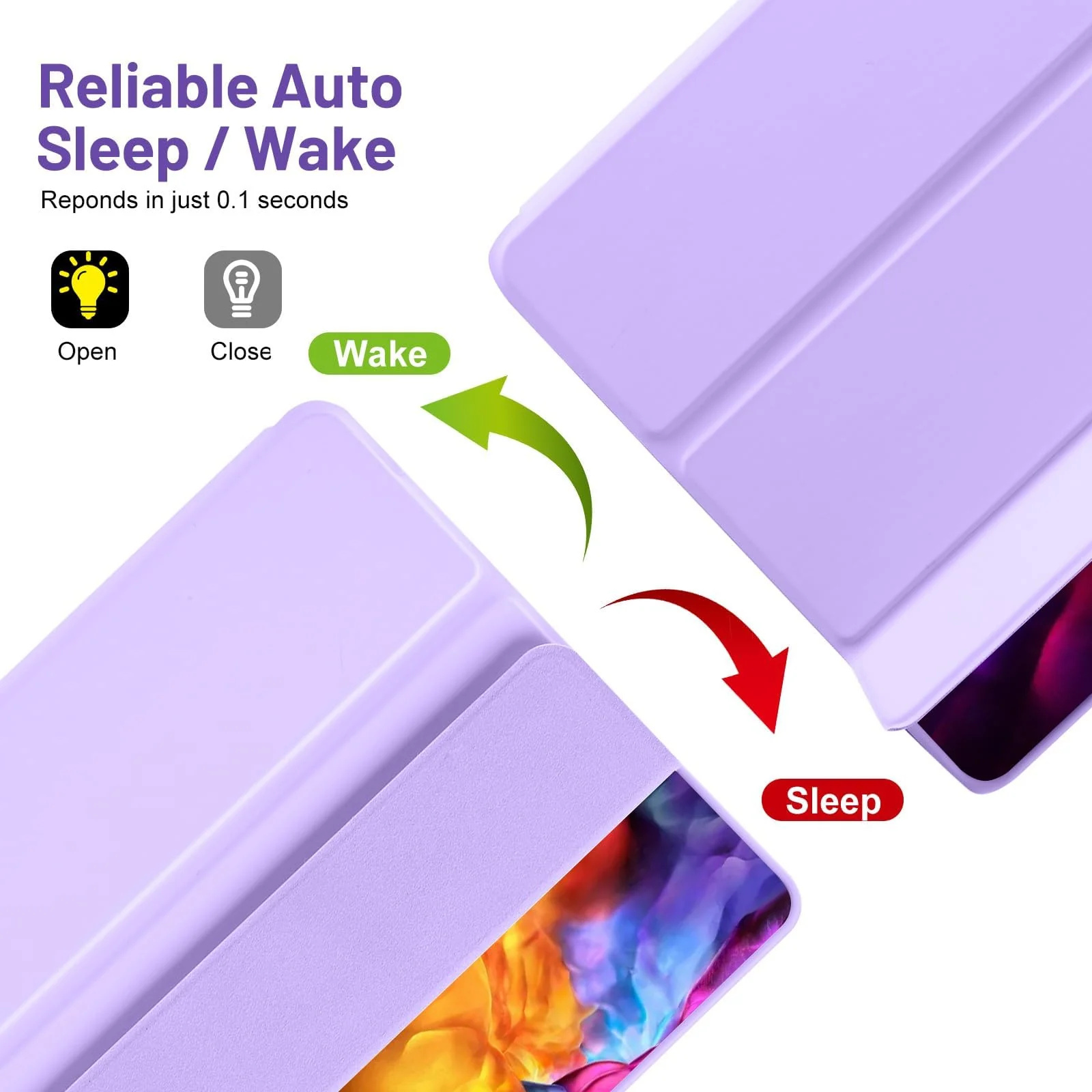 DL3 Mobilak Smart Case For Samsung Galaxy Tab S6 Lite 10.4 inch 2022 (SM-P613/P619) & 2020 (SM-P610/P615) with Pencil Holder, Soft TPU Smart Stand Back Cover Auto Wake/Sleep - Light Purple