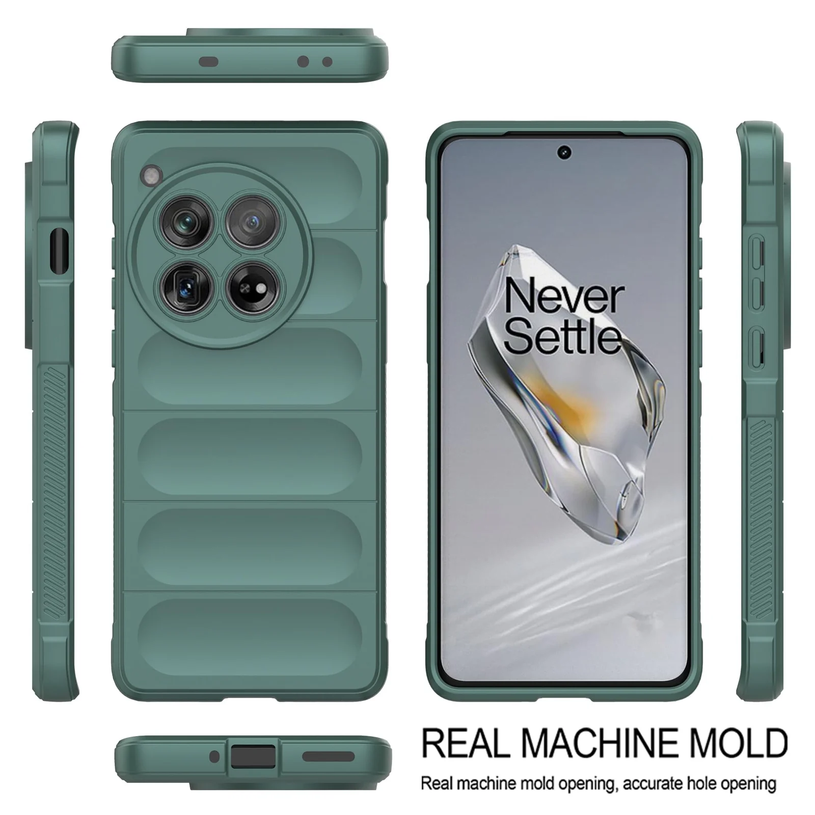 DL3 Mobilak Flexible Silicone and TPU Protective Case with Camera Protection for OnePlus 12 5G - Green