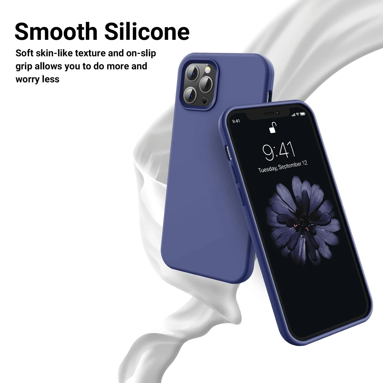 DL3 Mobilak Compatible with iPhone 13 Pro Max (6.7 Inch) Case, Liquid Silicone Case, Full Body Protective Cover, Shockproof, Slim Phone Case, Anti-Scratch Soft Microfiber Lining - Blue