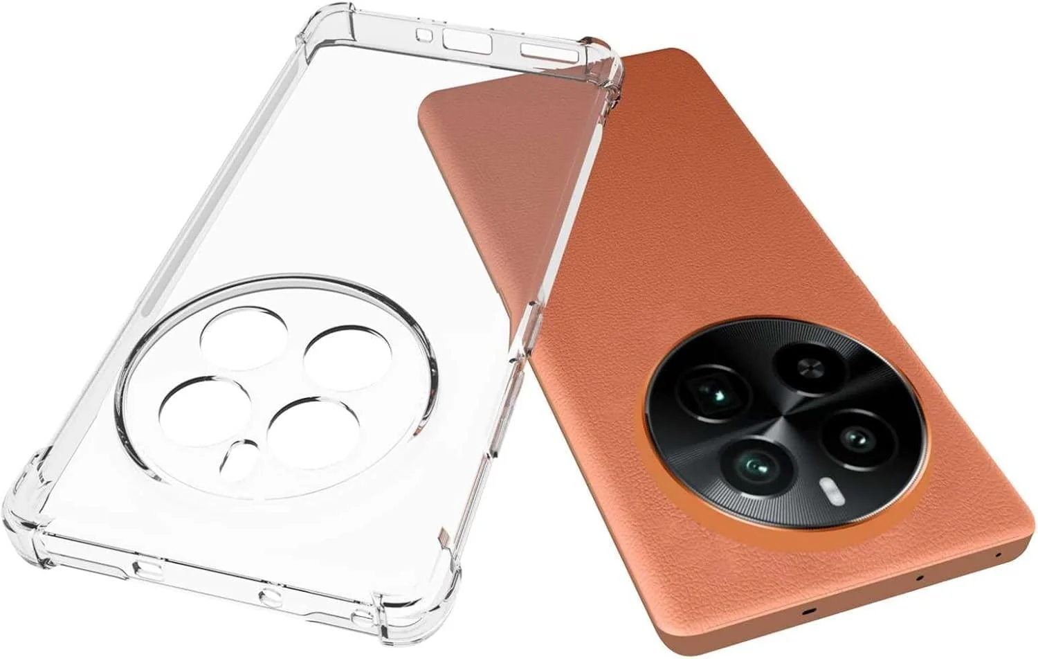 DL3 Mobilak Case Compatible with realme GT5 Pro, Cover Silicone Transparen t TPU Gorilla Anti-shock Protector Camera Shockproof Corners - Clear
