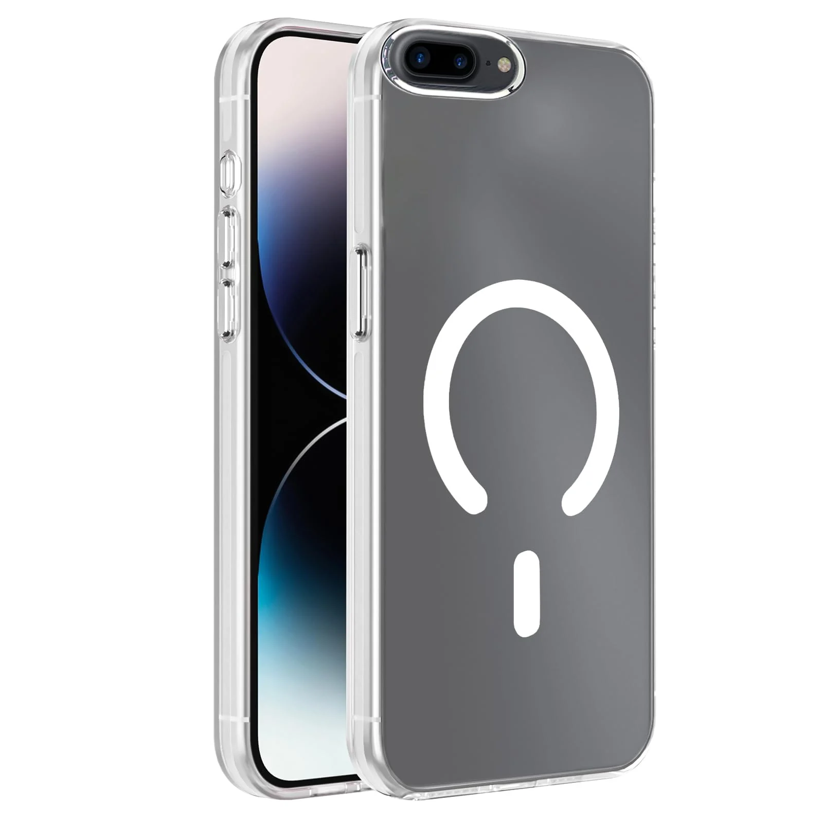 DL3 Mobilak Case for iPhone 7 Plus/iPhone 8 Plus Crystal Clear [Not Compatible with MagSafe] Soft TPU Gel Case Flexible Silicone Anti-Scratch Transparent TPU Cover - White