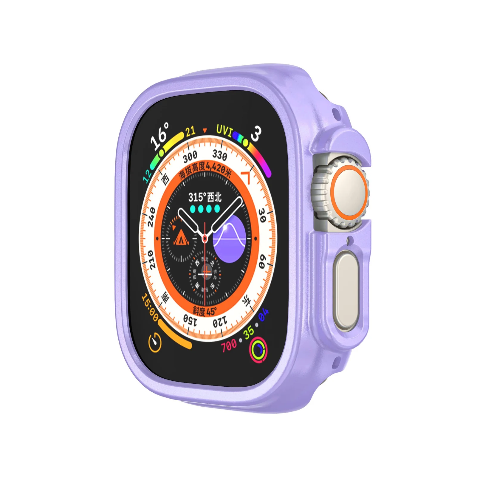 DL3 Mobilak Compatible For Apple Watch Ultra Case 49mm, Shockproof Ultra-Thin Hard PC Bumper Case All-Around Edge Protective Cover Frame[NO Screen Protector] for iWatch Accessories - Purple
