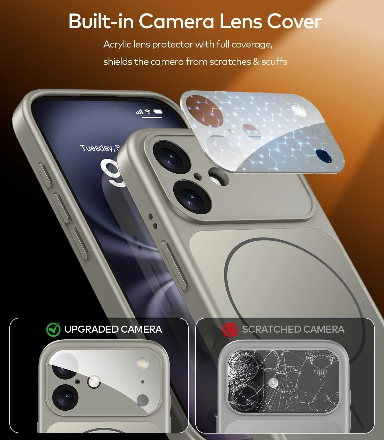 DL3 Mobilak MagSafe-Compatible Magnetic Case for iPhone 17 with Camera Protection and Shockproof Design - Steel Grey