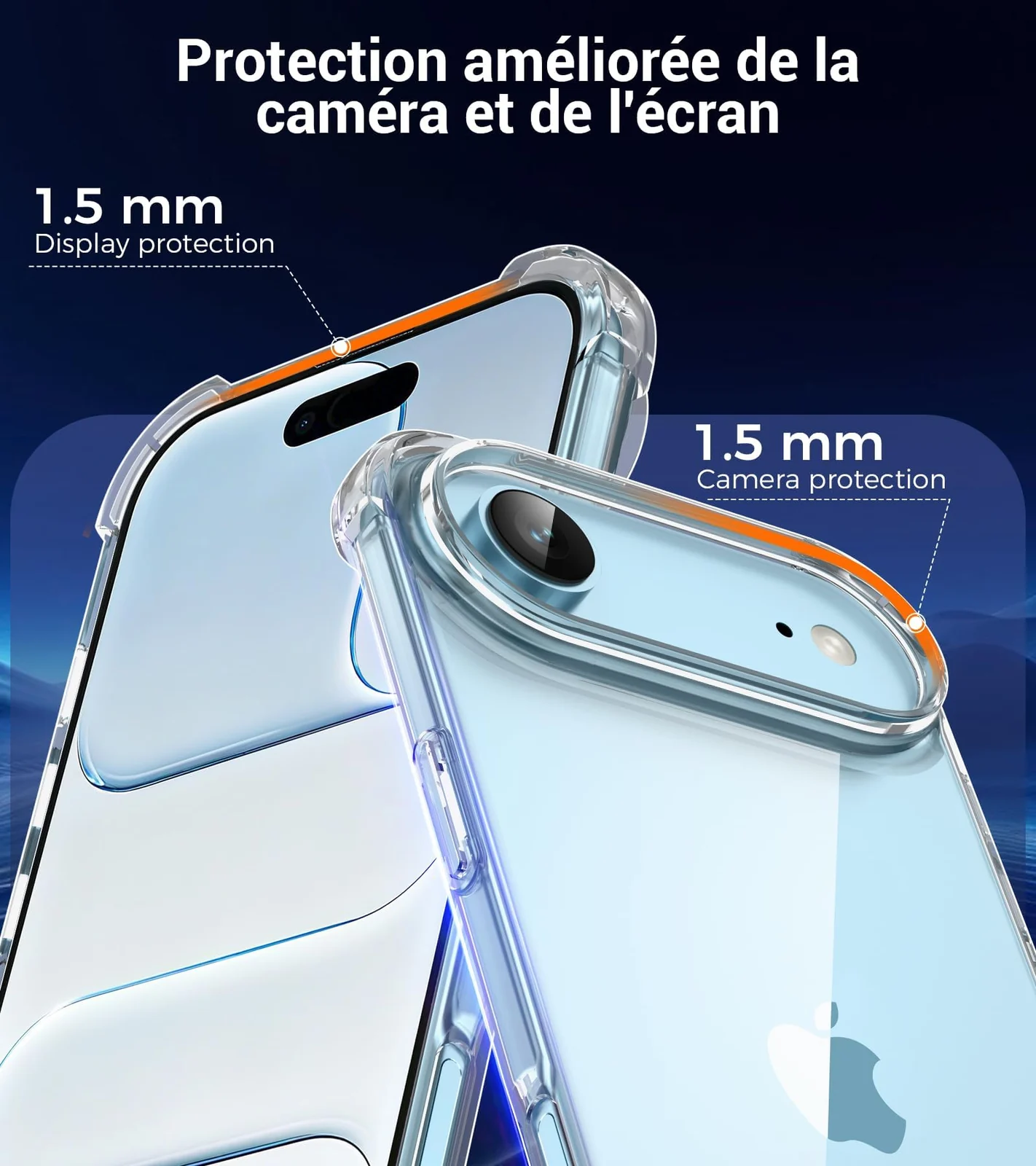 DL3 Mobilak Clear TPU Protective Case for iPhone 17 Air with Camera Protection and Shockproof Design - Clear