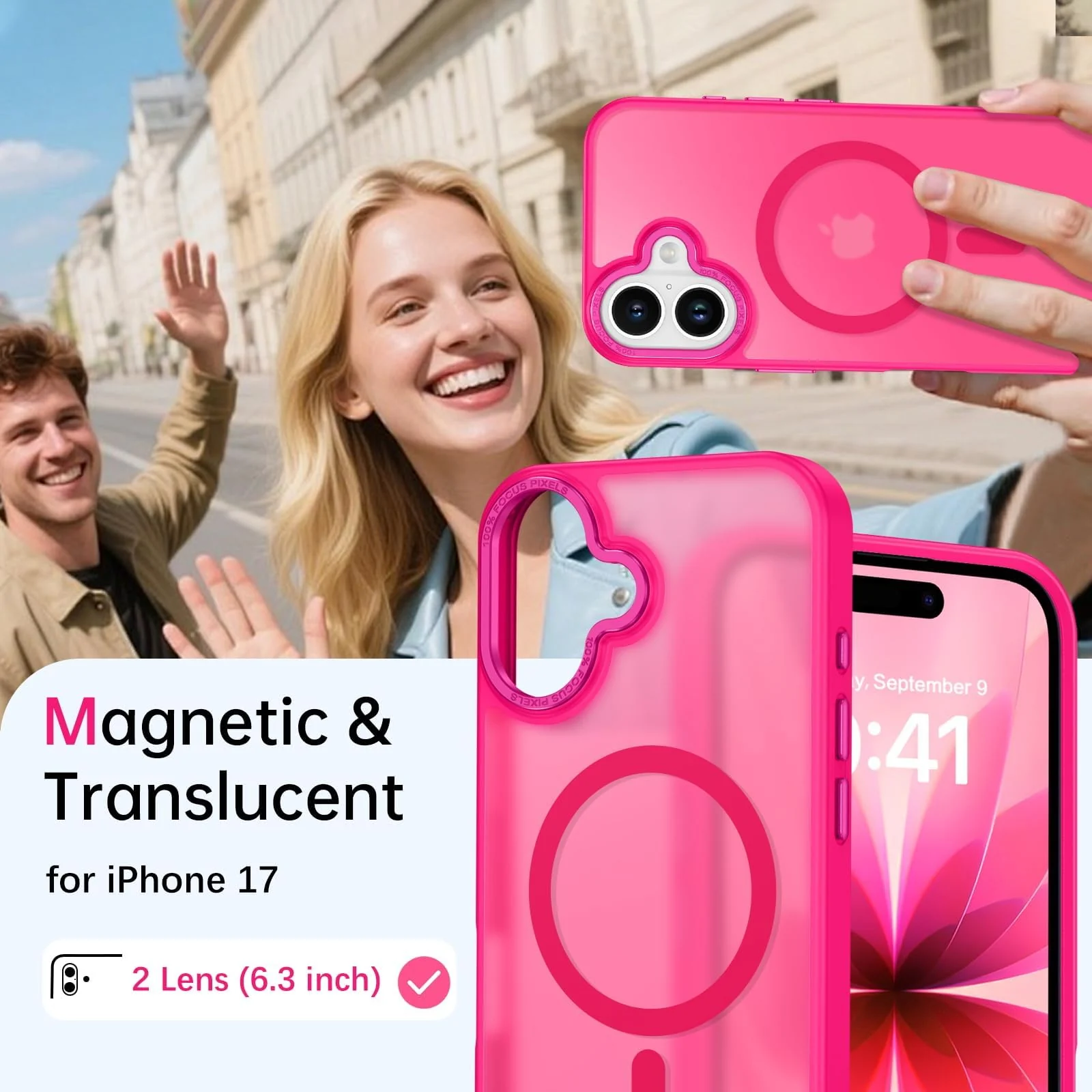 DL3 MOBILAK Protective Phone Case for Apple iPhone 17 - Hot Pink