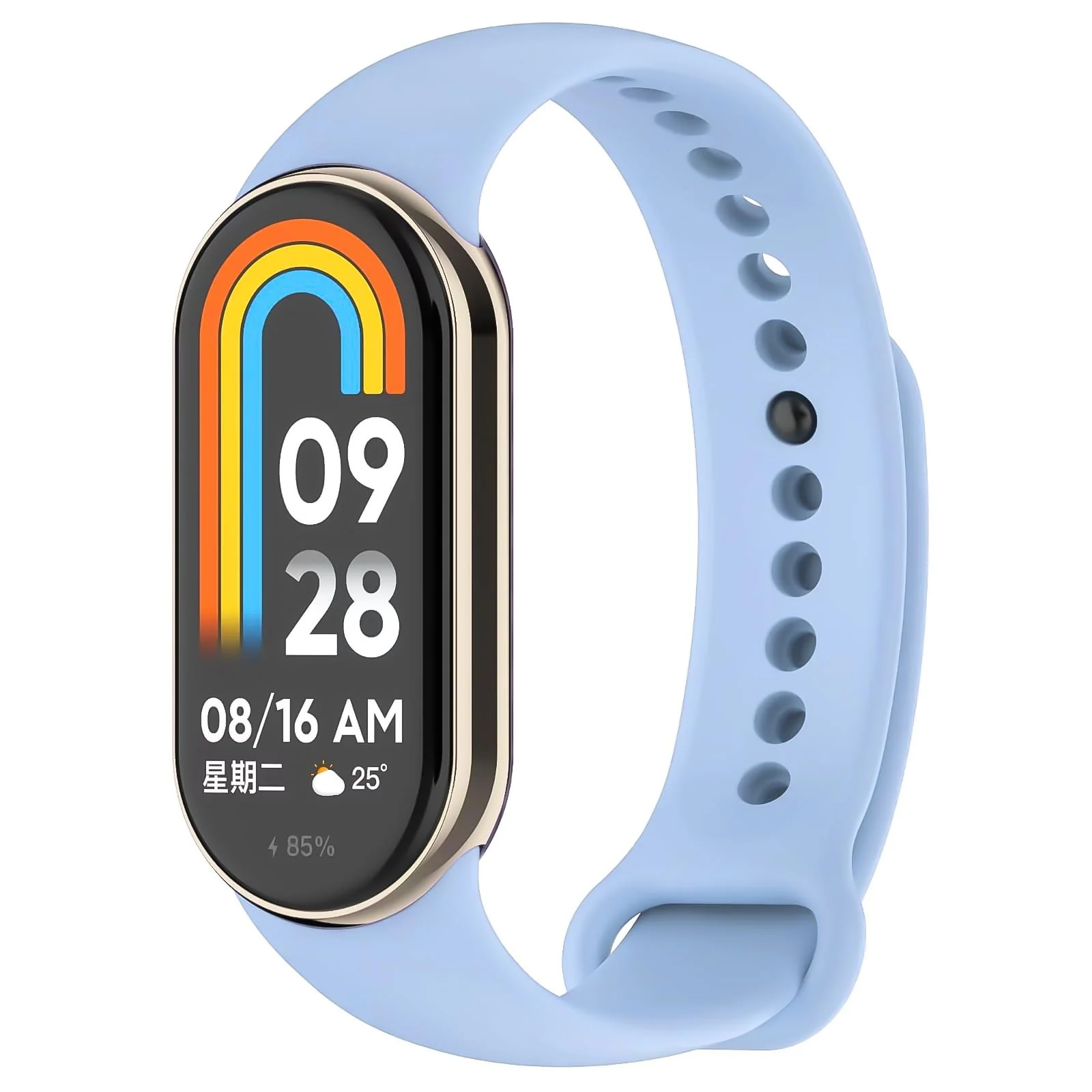DL3 Mobilak Band Compatible with Xiaomi Mi Band 10/9/8 Replacement Strap, Silicone Skin-Friendly Wrist Strap Adjustable Sports Wristbands for Women Men Xiaomi Smart Band 8/9/10 - Baby Blue