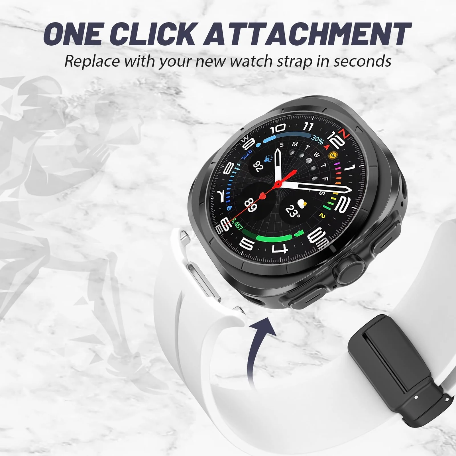DL3 Mobilak Silicone Strap for Samsung Galaxy Watch 8 40mm/44mm, Men's and Women's Adjustable Sports Silicone Magnetic Buckle Bands for Samsung Galaxy Watch 8 Classic 46mm 2025 - White