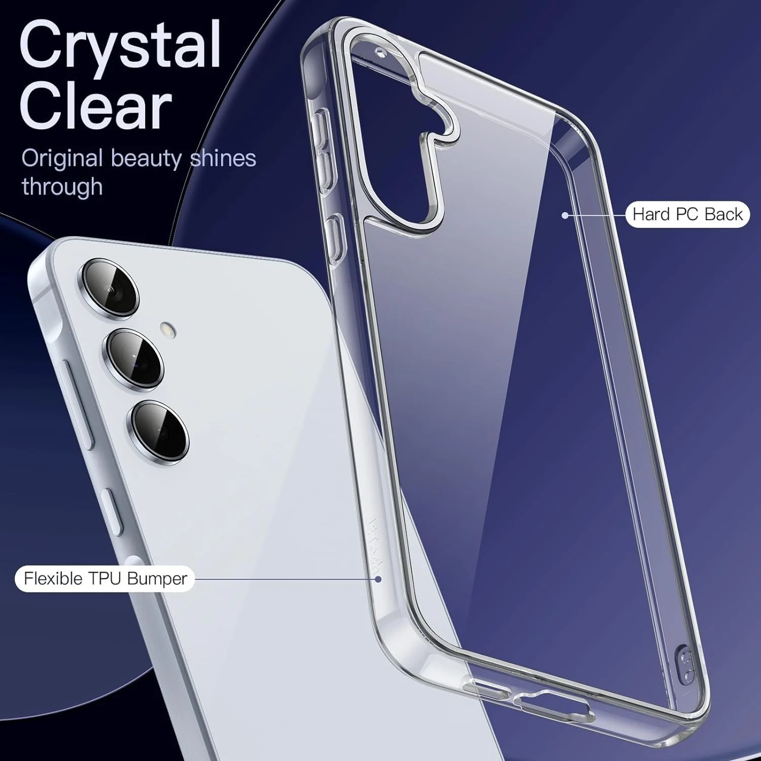DL3 Mobilak Case Compatible with Samsung Galaxy A55 5G Case Crystal Soft TPU Gel Case Flexible Silicone Anti-Scratch TPU Cover - Clear