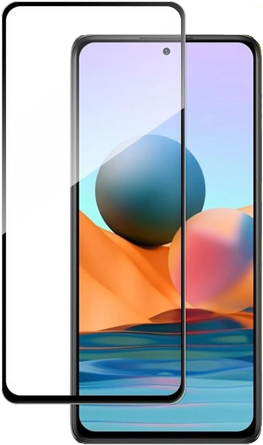 DL3 Mobilak 5D Full Glass Screen Protector For Redmi Note 10/Note 10S 5D. Black Frame - Clear