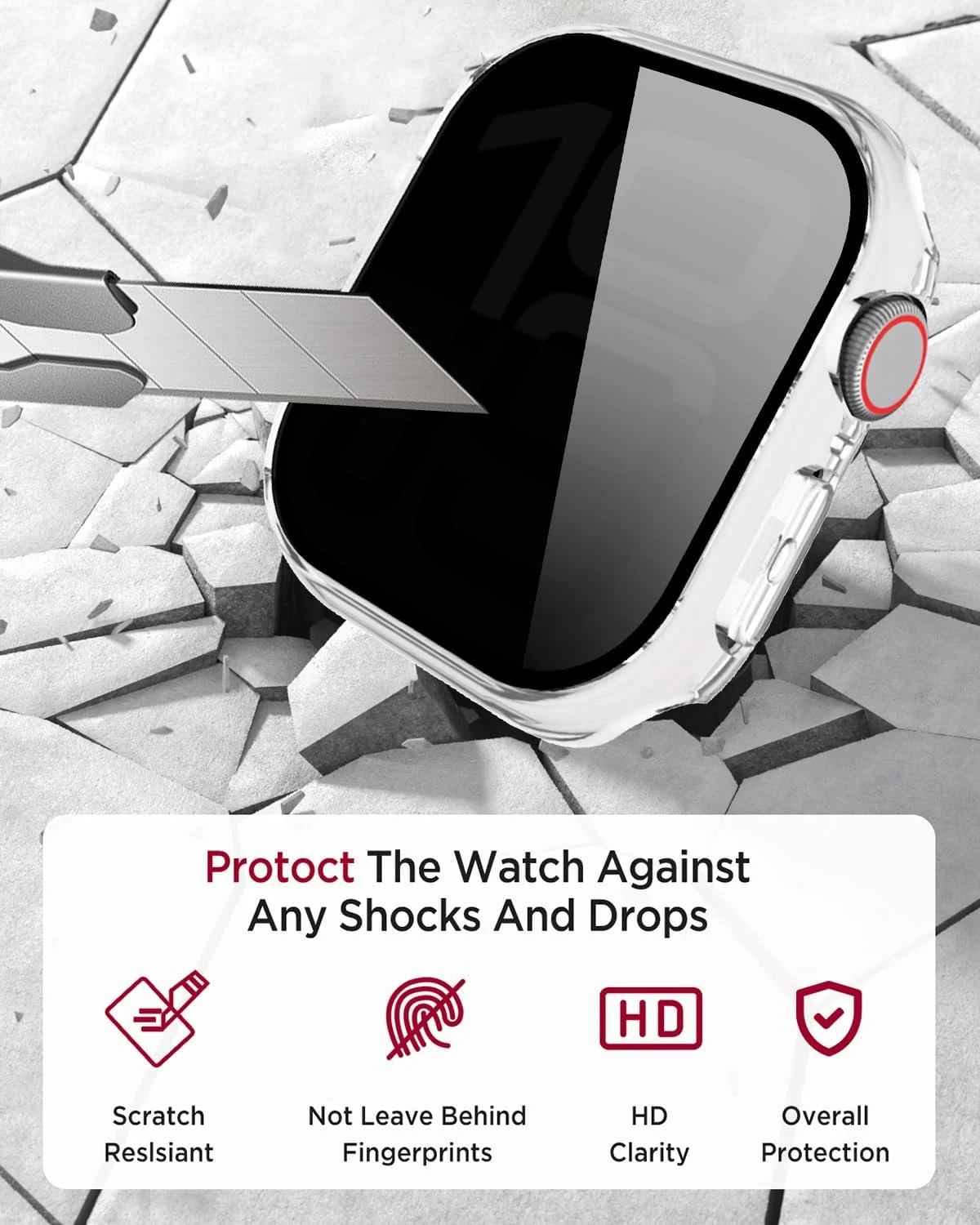 DL3 Mobilak Privacy Case for Apple Watch Series 11/10 46mm Screen Protector, Anti-Spy Tempered Glass Film Apple Watch Cover Hard PC Case Bumper for iWatch 46 mm iWatch Series 11 10 - Clear