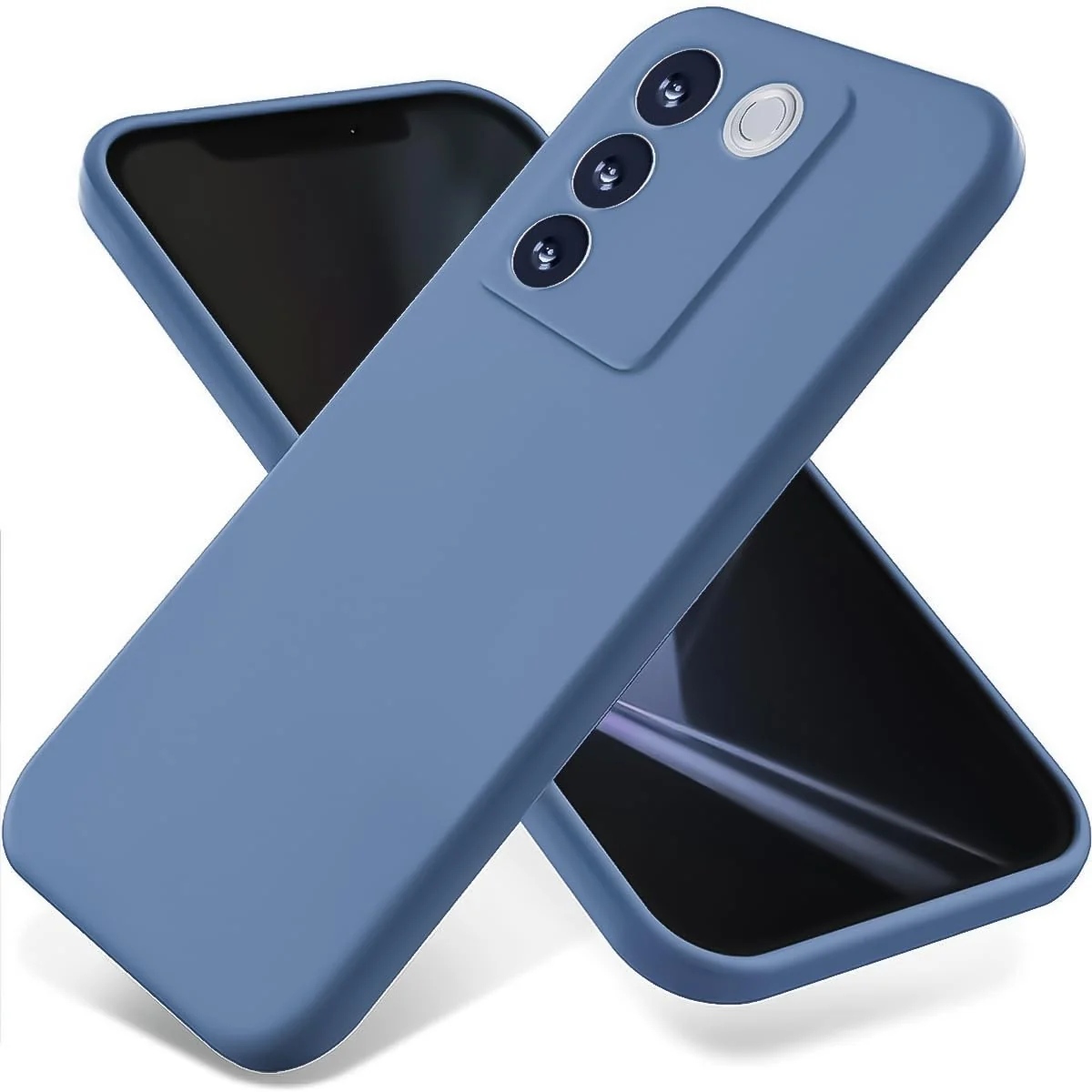DL3 Mobilak Liquid Silicone Protective Case for vivo V27e / vivo S16e with Microfiber Lining and Shockproof Design - Lavender