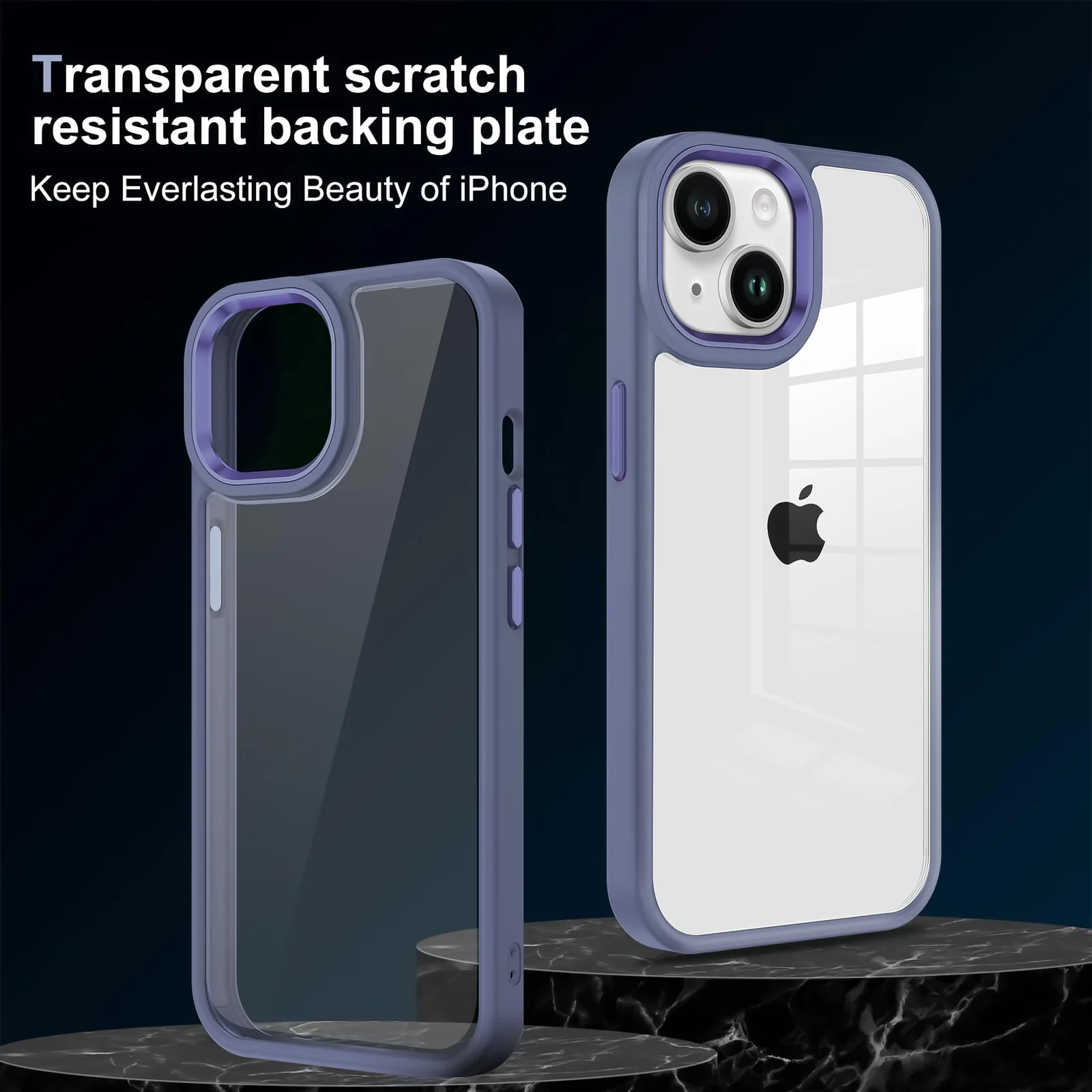 DL3 Mobilak Clear Protective Case for iPhone 15 Plus 6.7-Inch | iPhone 14 Plus 6.7-Inch - A.Lavender