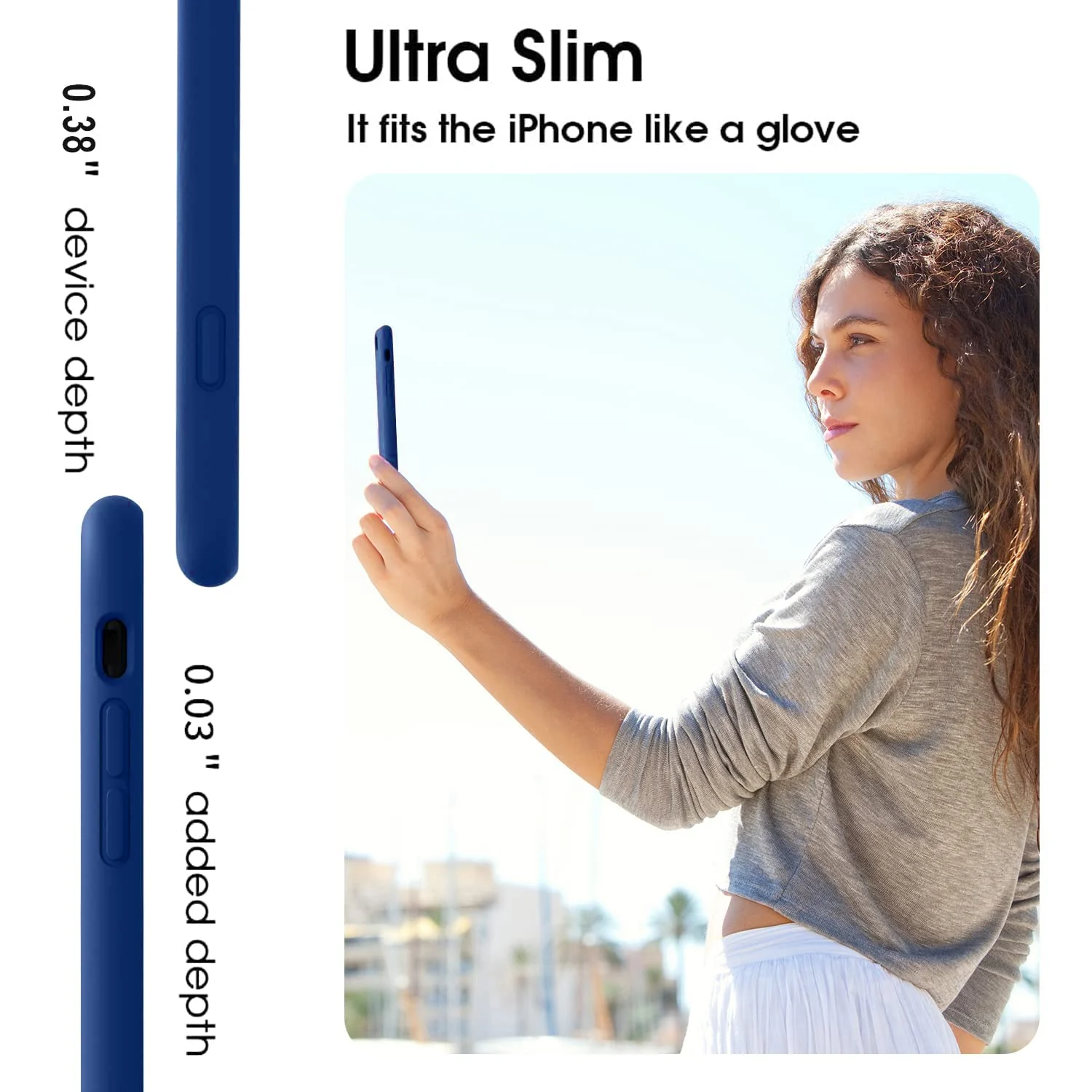 DL3 Mobilak Liquid Silicone Protective Case with Soft Microfiber Lining for iPhone 7 Plus / iPhone 8 Plus - Royal Blue