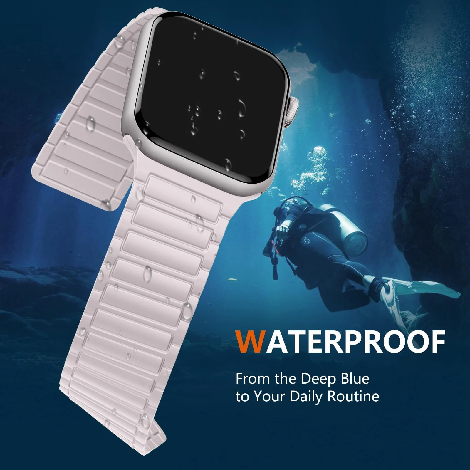 DL3 Mobilak Silicone Straps Compatible with Apple Watch Ultra Strap 49mm 46mm 45mm 44mm 42mm, Loop Band with Strong Magnetic Closure Designed for iWatch Ultra Ultra 2 Series 11 10 9 8 7 6 5 4 3 2 1 SE - A-Off-White