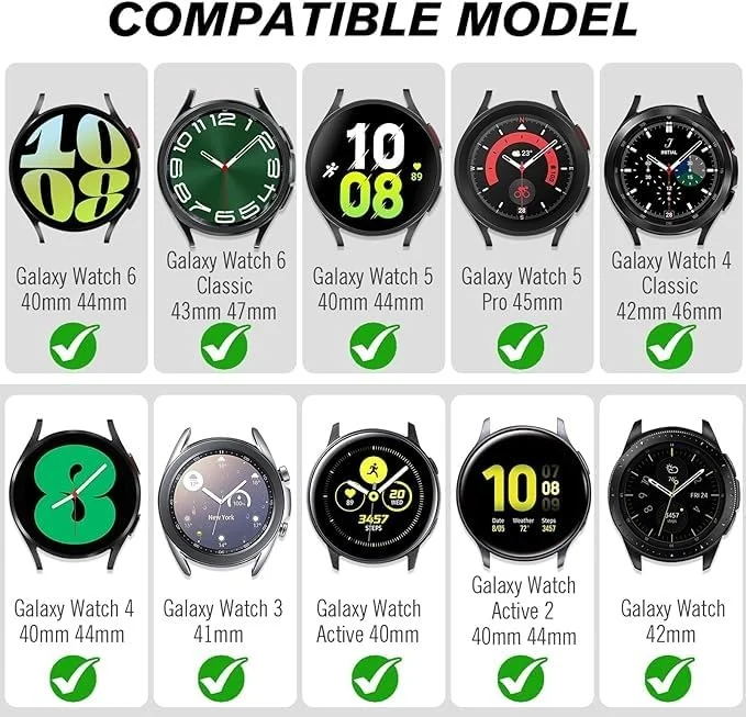 DL3 Mobilak Metal Band 20MM Strap for Samsung Gear Sport, Watch 4/5/5 Pro, S2 Classic, Active 2 40mm 44mm, Amazfit GTS 3/4/4 Mini, Bip 3/Pro/U, GTS 2 Mini/2e - A.Black