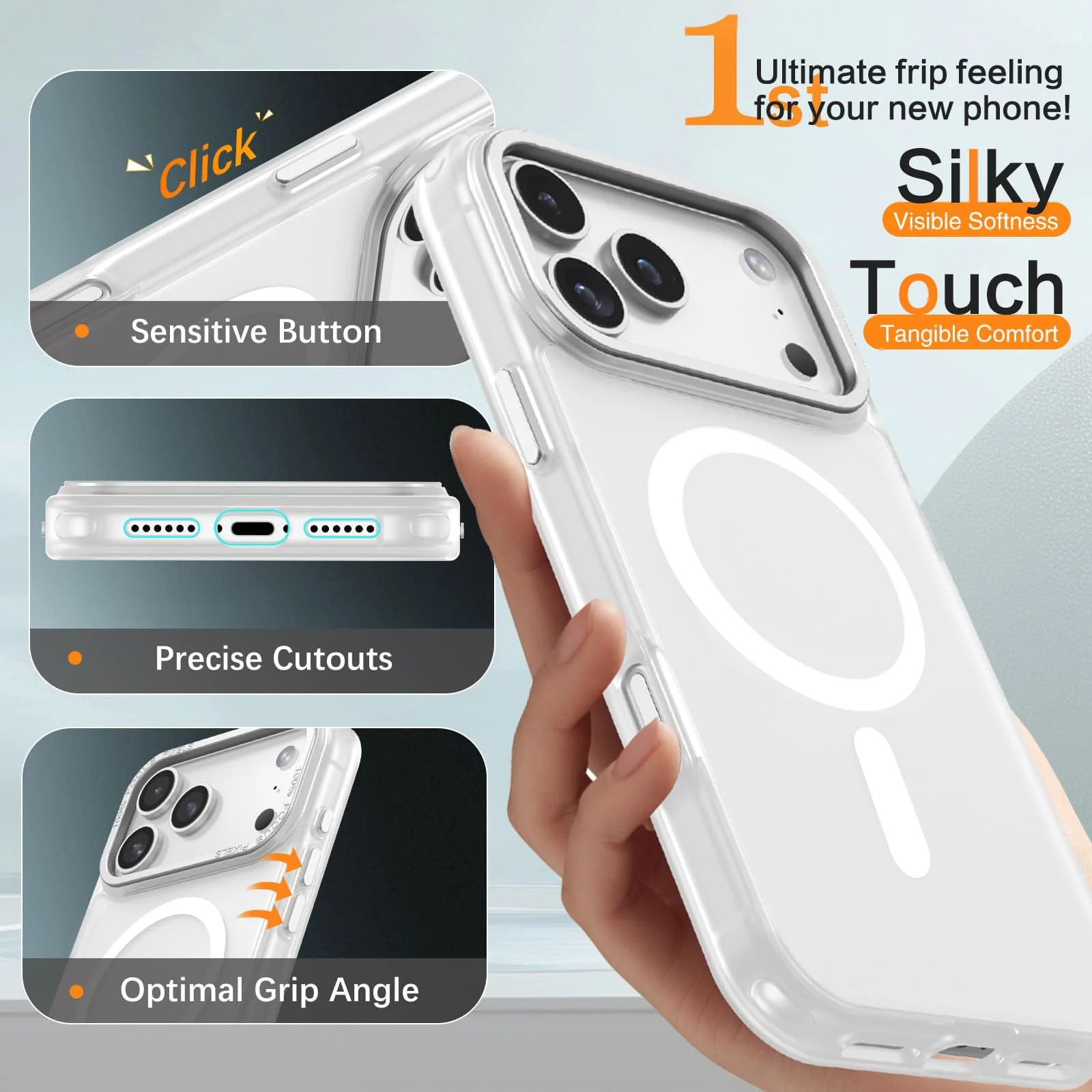 DL3 Mobilak Case For iPhone 17 Pro Max 6.9-Inch Case Crystal [Compatible with MagSafe] Soft TPU Gel Case Flexible Silicone Anti-Scratch TPU Cover - Clear