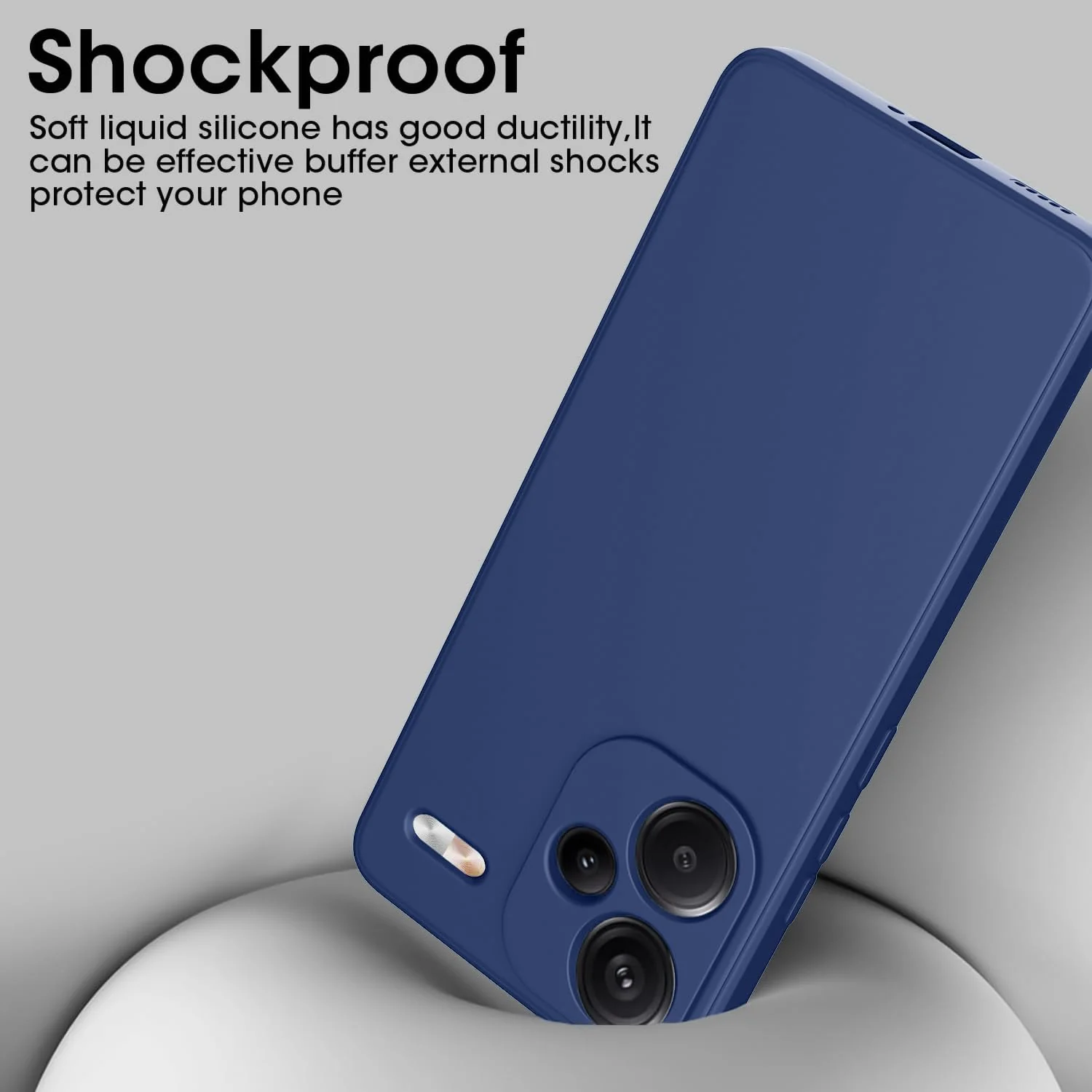 DL3 Mobilak Liquid Silicone Protective Case for Xiaomi Redmi Note 13 Pro+ Plus 5G with Microfiber Lining and Shockproof Design - Royal Blue