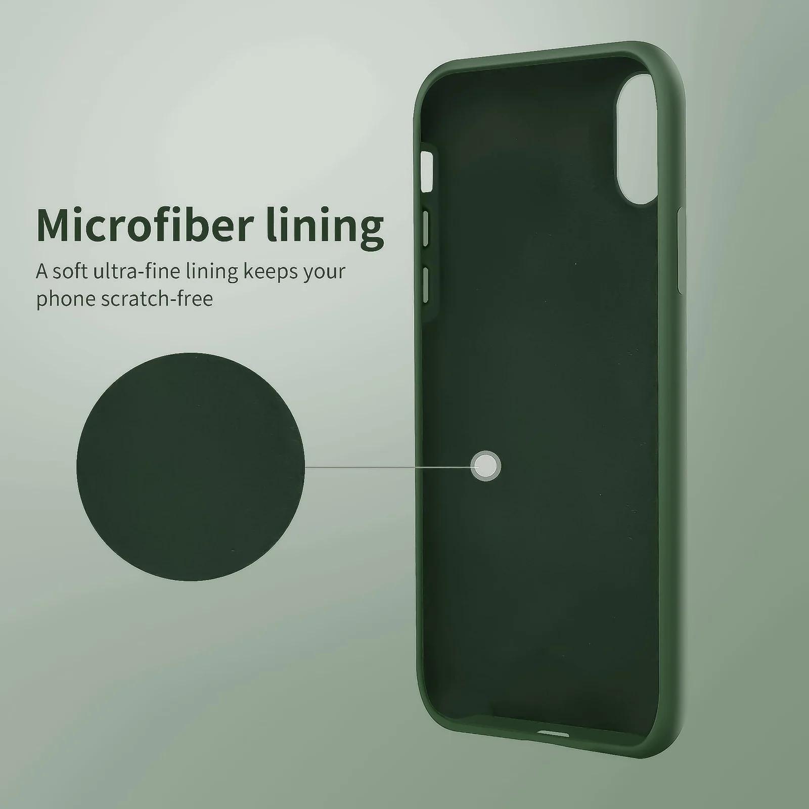 DL3 Mobilak Liquid Silicone Case for iPhone XS Max, Shock-absorbing protection, Scratch-resistant surface, Soft microfiber lining - A.Green