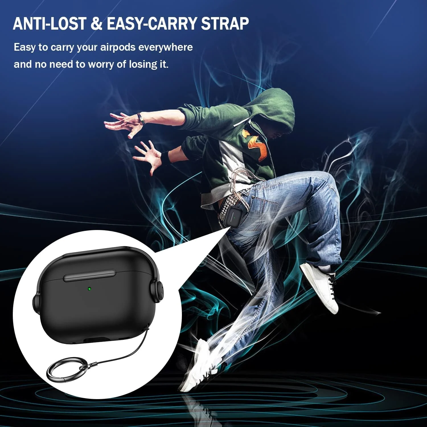 DL3 Mobilak Case for AirPods Pro Protective Skin Case Compatible with AirPods Pro 2019 - Black
