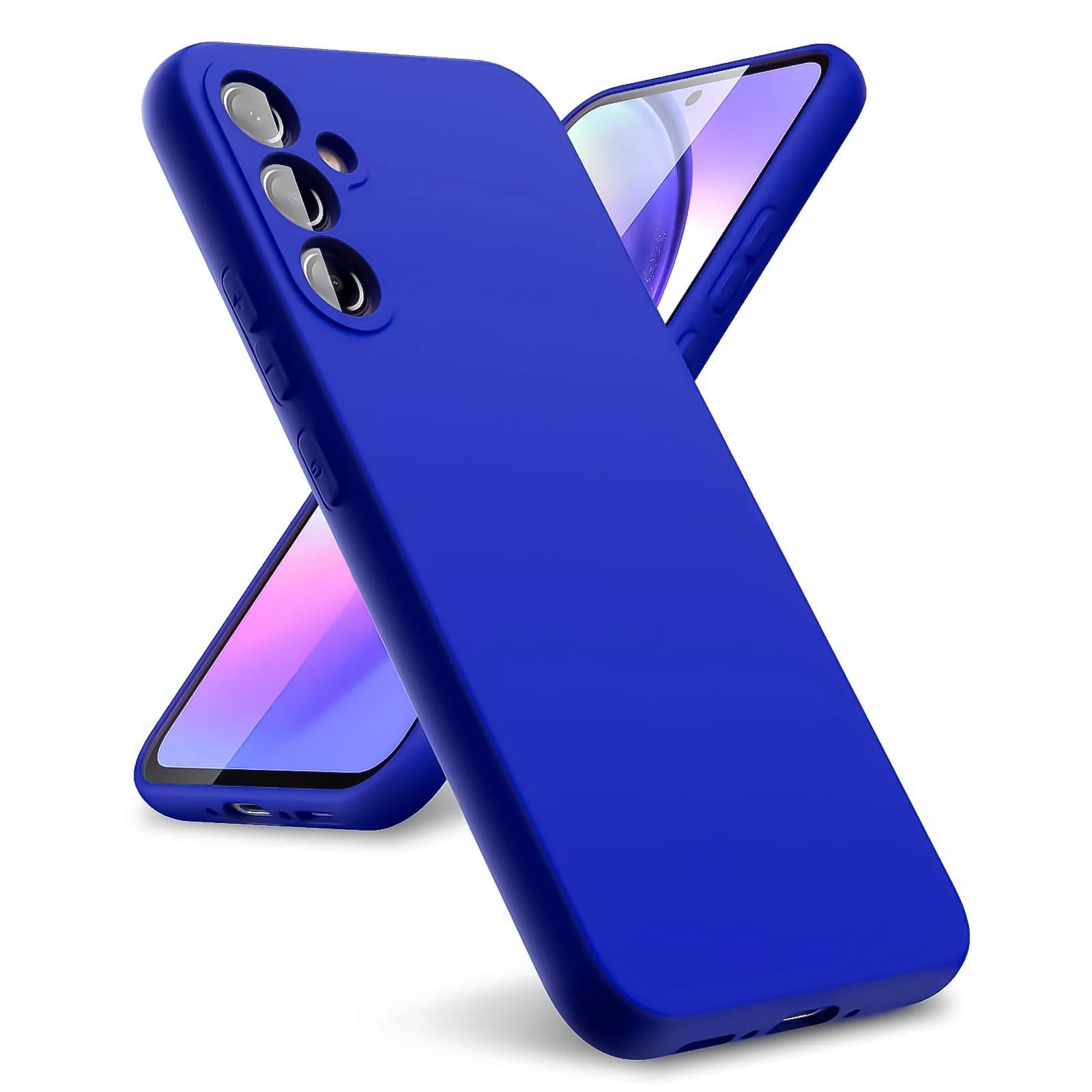 DL3 Mobilak Samsung Galaxy A24 4G Case, Soft Flexible Silicone Gel Rubber Bumper Cover, Full Body Shockproof Protective Phone Case - Pepsi