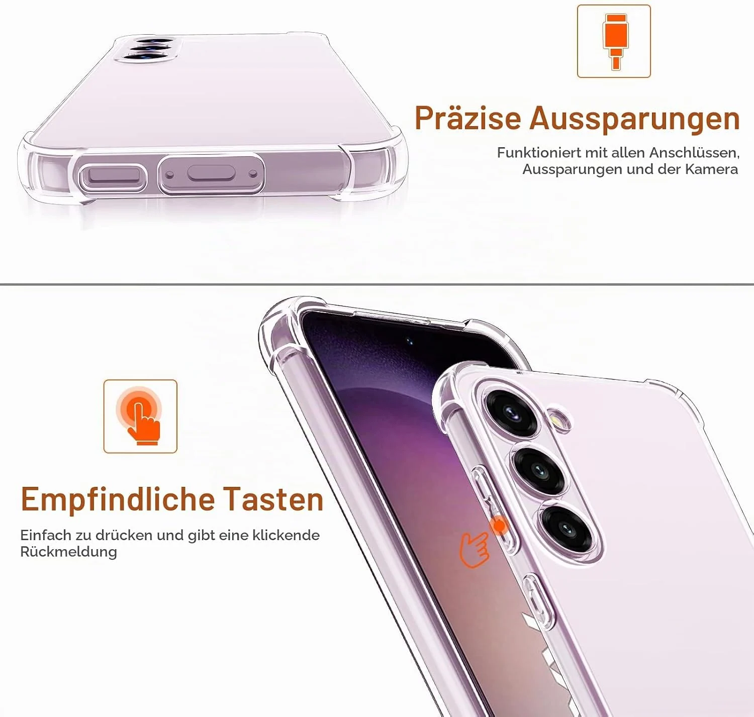 DL3 MOBILAK Clear Soft TPU Phone Case for Samsung Galaxy S23 5G - Clear