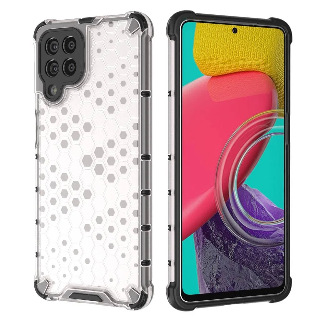 DL3 Mobilak Honeycomb Protective Case for Samsung Galaxy M53 5G, Shock-absorbing protection, Transparent design, Slim, lightweight profile - Clear