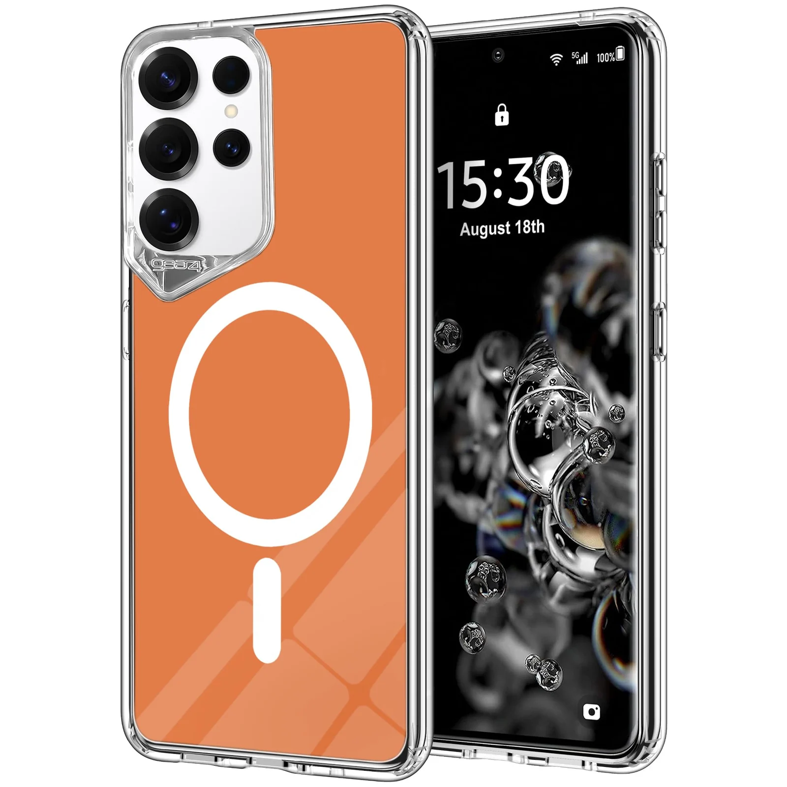 DL3 Mobilak Clear TPU Case for Samsung Galaxy S26 Ultra, Compatible with MagSafe accessories, Camera protection, Shock-absorbing protection - Orange