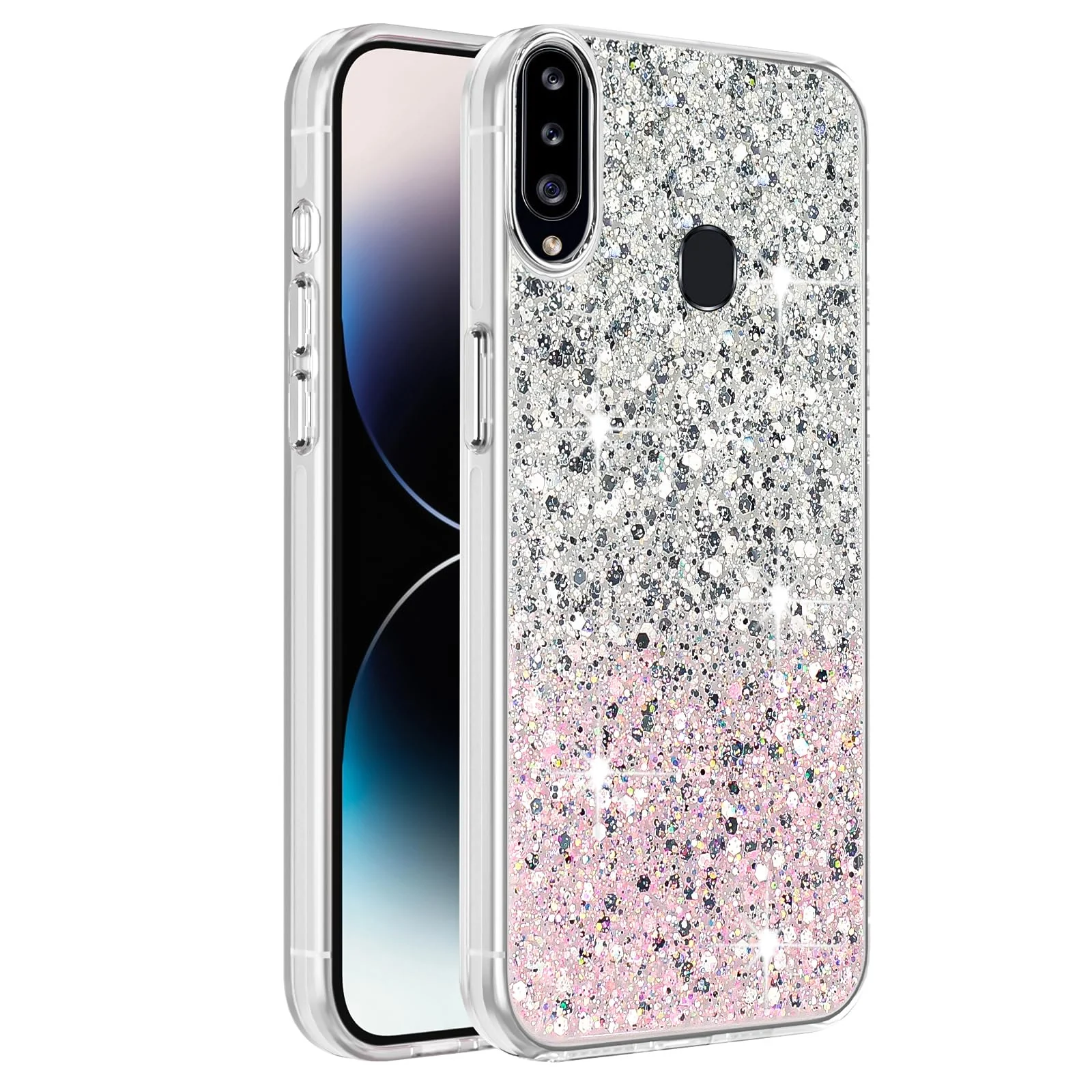 Samsung Galaxy A20s — DL3 Mobilak Glitter Protective Case for Samsung Galaxy A20s, Supports wireless charging, Camera protection, Shock-absorbing protection