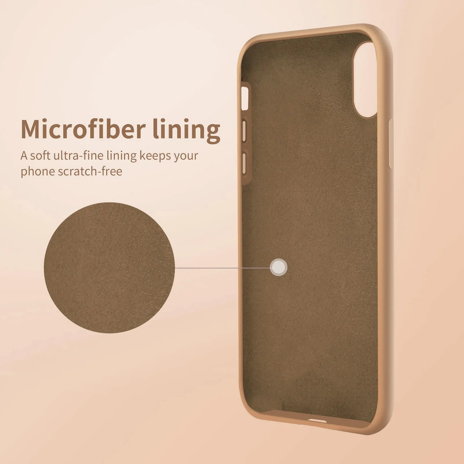 DL3 Mobilak Liquid Silicone Protective Case with Soft Microfiber Lining for iPhone X / iPhone XS - Desert 2