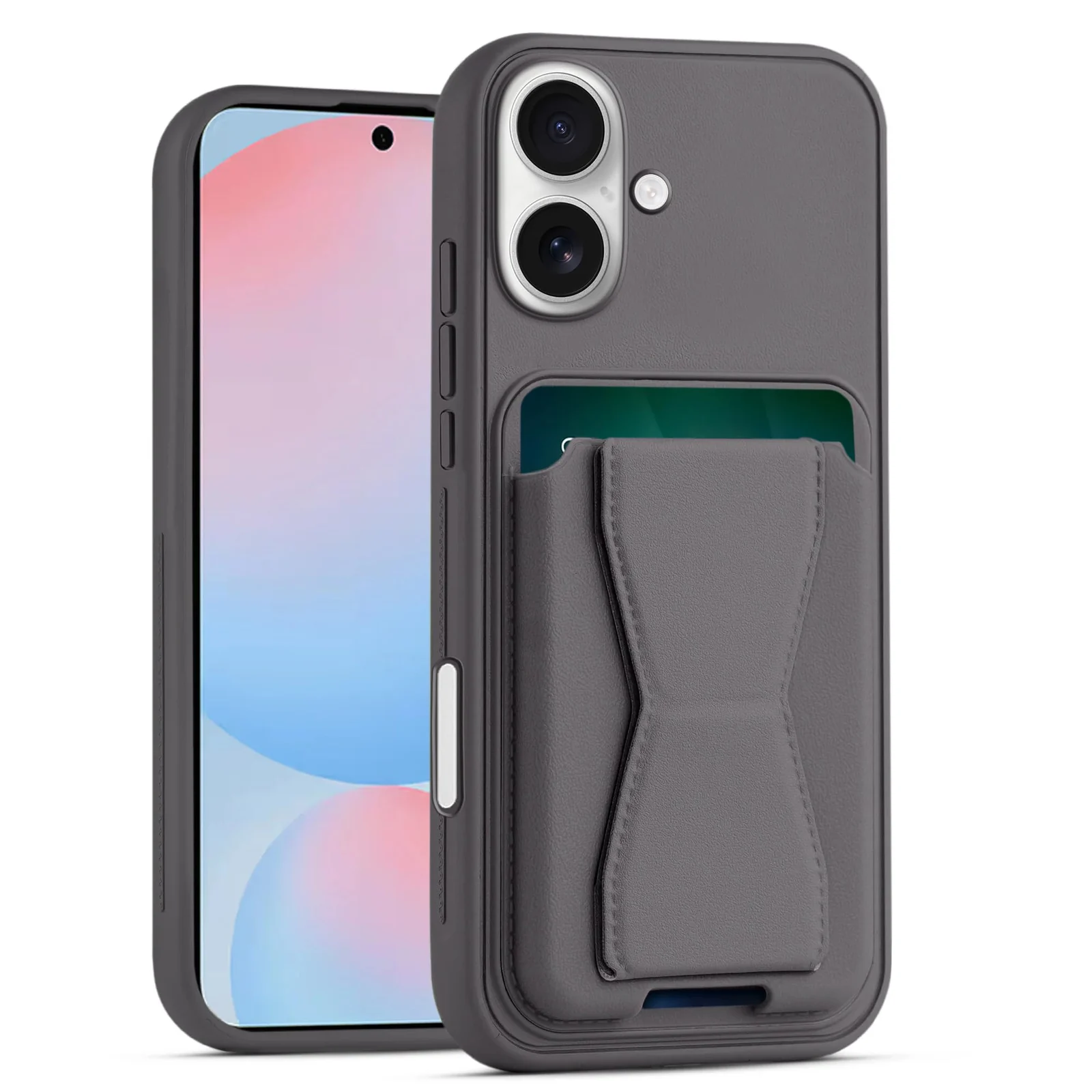 DL3 Mobilak Leather Wallet Case for iPhone 17 6.3-Inch, Camera protection, Shock-absorbing protection, Built-in kickstand - Lavender Purple