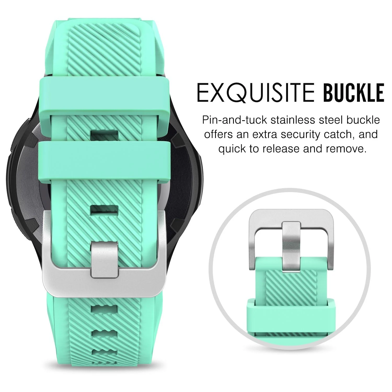 DL3 Mobilak Silicone Sport Band 22MM Xiaomi Redmi Watch 5 Active/5 Lite/Samsung Galaxy Watch 46mm/Watch 3 45mm/Gear S3/Huawei watch (GT6 GT5 GT4 GT3 GT2 GT 46MM)/GT2E/GT5 Pro/GT 6 Pro/Amazfit GTR 3/4 - Mint Green