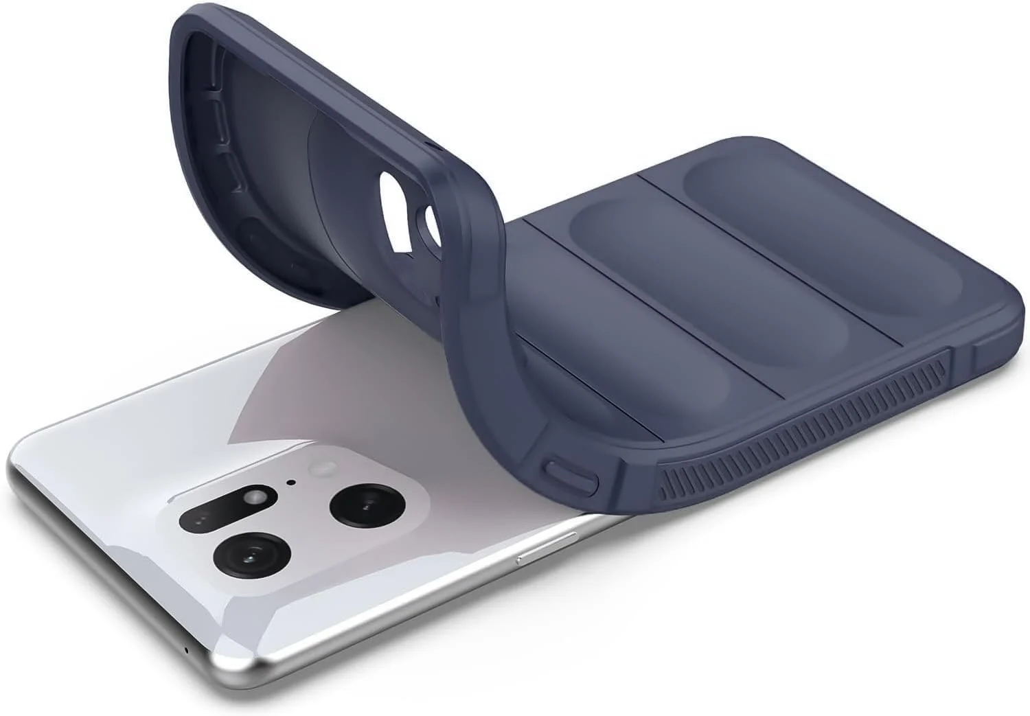 DL3 Mobilak Flexible Silicone and TPU Protective Case with Camera Protection for OPPO Find X5 - Blue