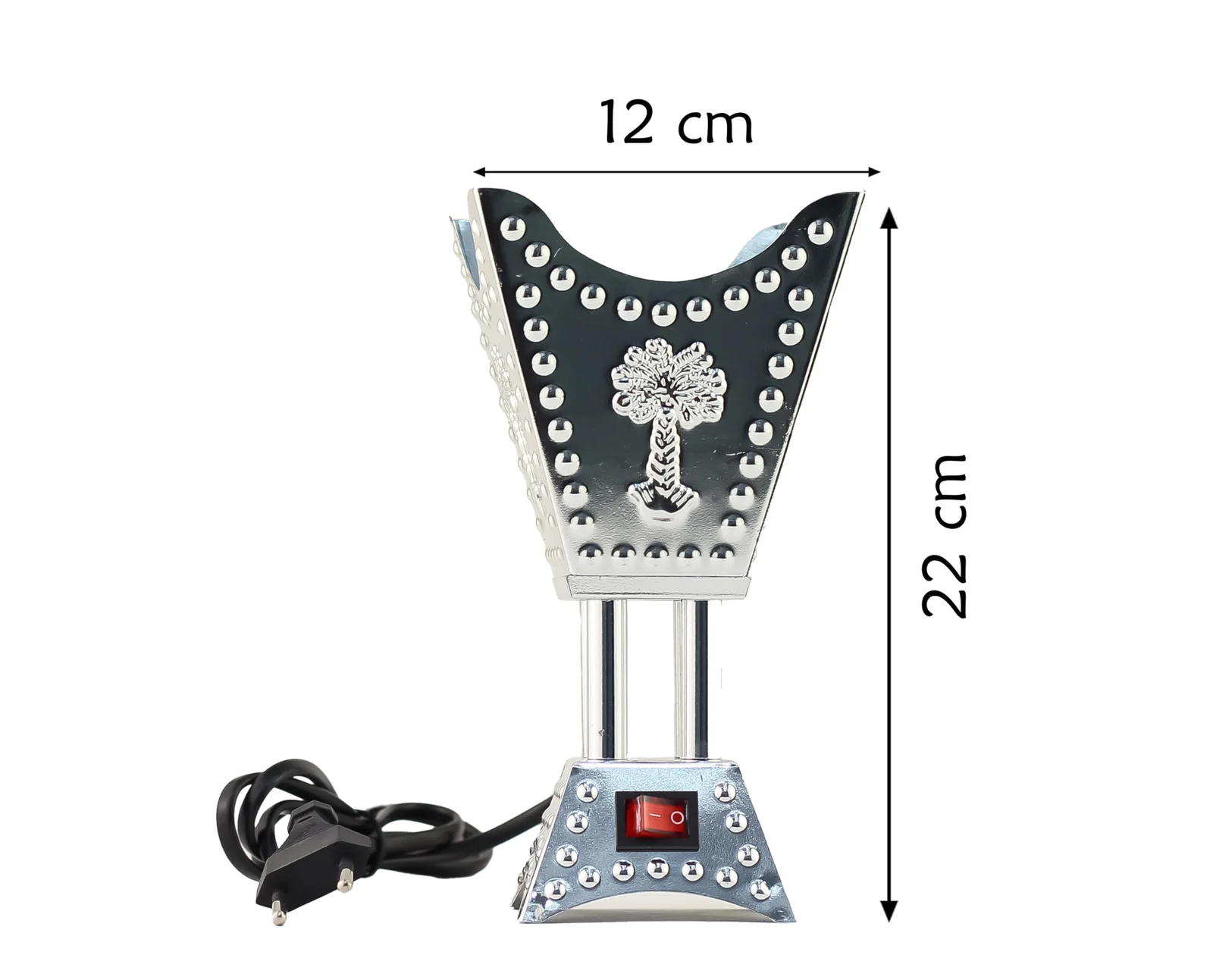 Mobigon Arabian Electric Incense Burners metal Vintage Arabic Burner, Middle Eastern Incense Holder- Electric Incense Burner Bakhoor Suitable For Arabian Oud, Home, Hotel Decor - Silver