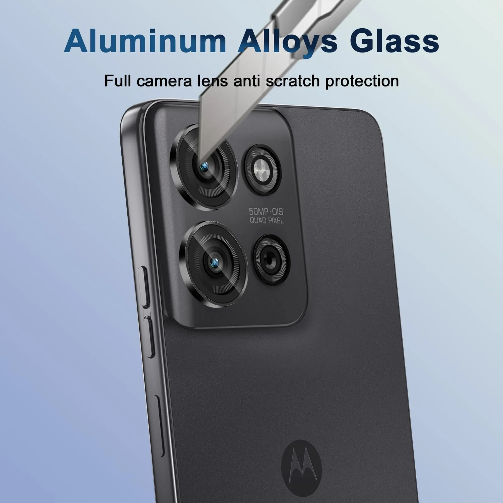 DL3 Mobilak Camera Lens Protector for Motorola Moto G75 Accessories, 9H Tempered Glass Metal Individual Ring Camera Cover Screen Protector, Case Friendly, Anti Scratch - Black