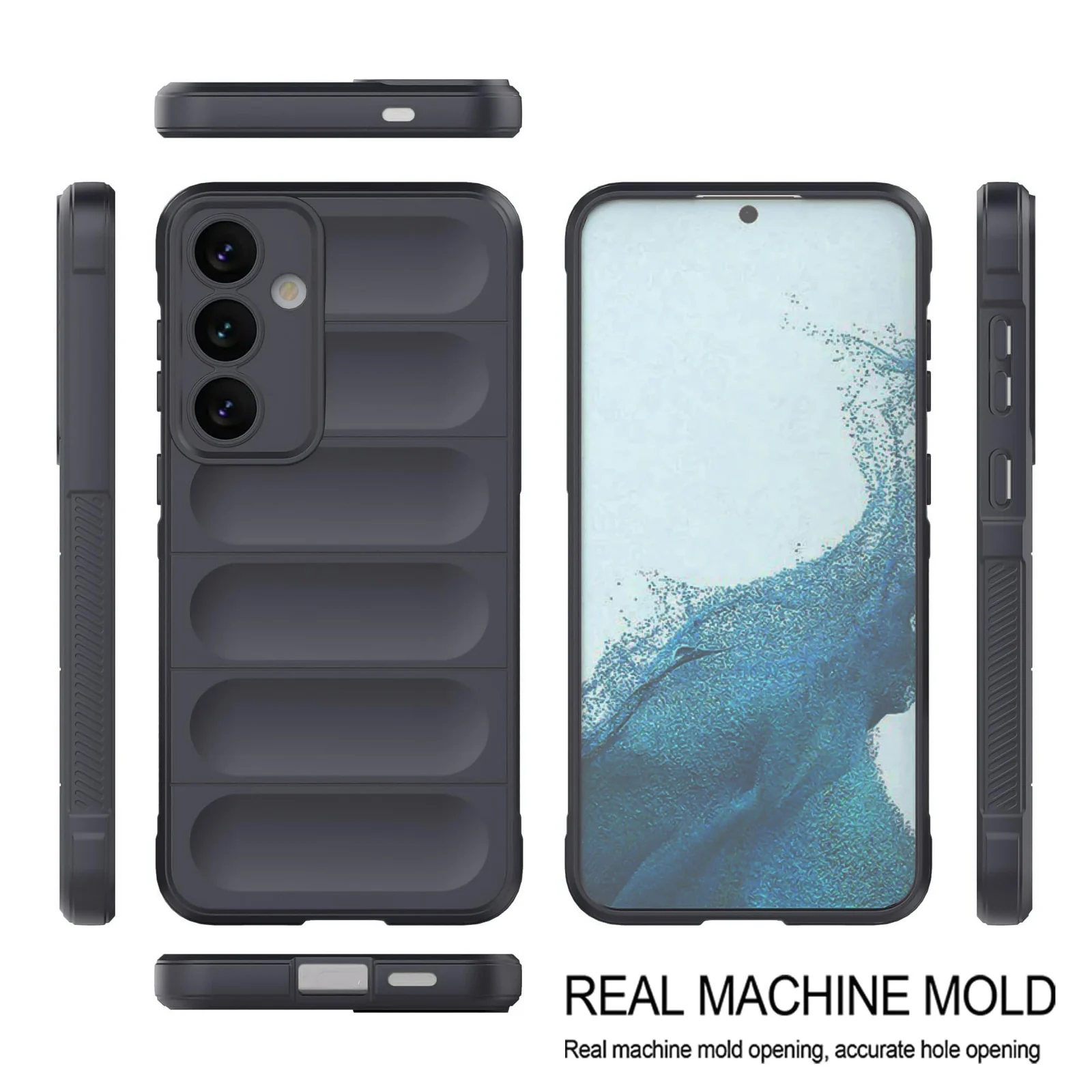 DL3 Mobilak Silicone Case for Samsung Galaxy A55 Heavy Duty Protective [Slim Fit] Shockproof Soft Flexible Protective Design Shock-Absorption TPU Cover With Camera Protection - Dark Gray