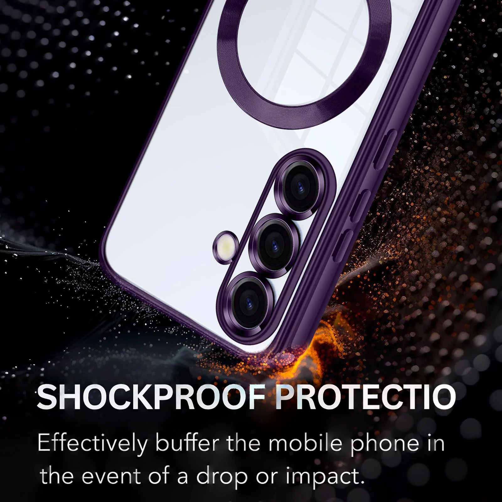 DL3 Mobilak Clear MagSafe-Compatible TPU Case and Camera Lens Protector for Samsung Galaxy A17, Samsung Galaxy A26 5G - Purple