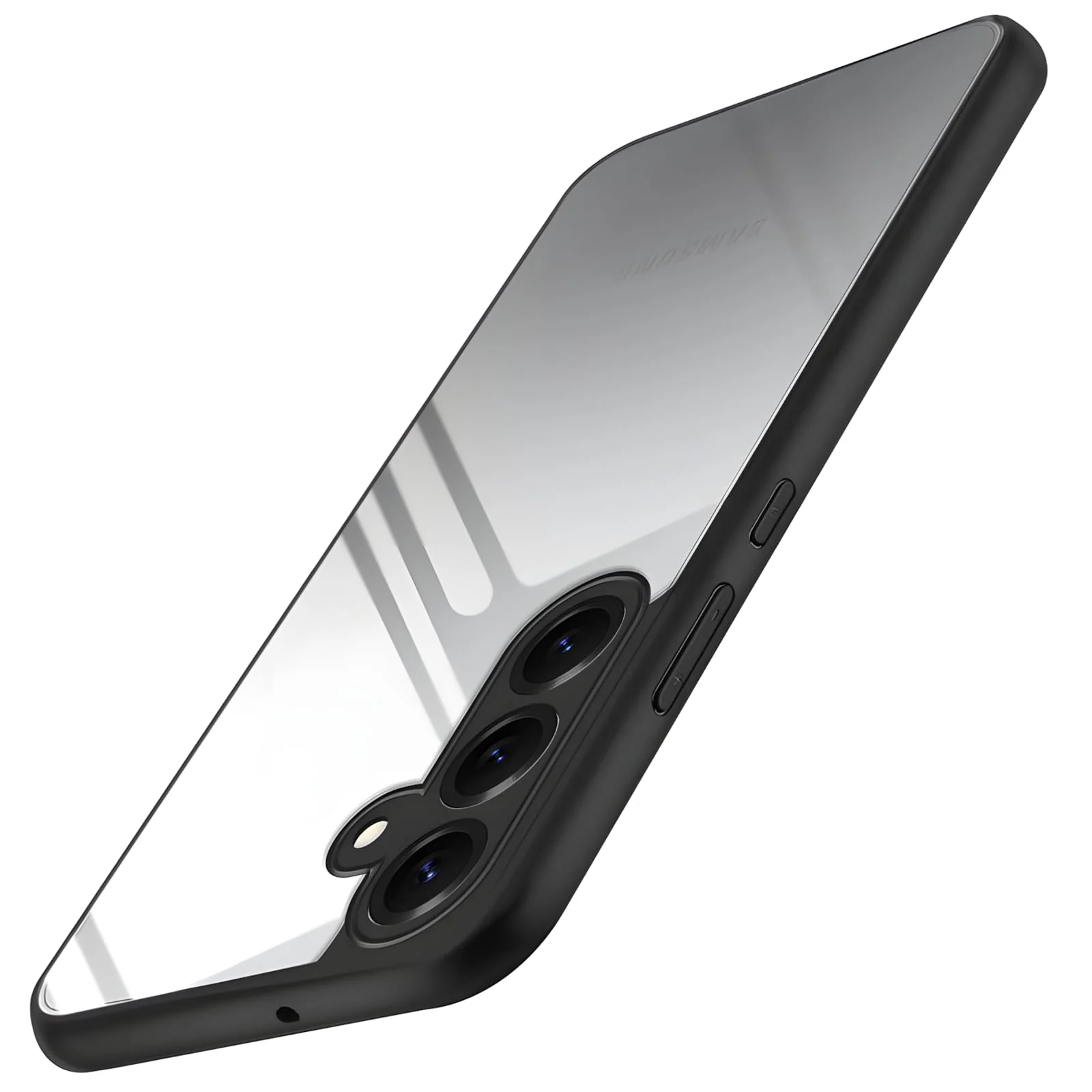 DL3 Mobilak Clear PC and TPU Protective Case for Samsung Galaxy S25 FE with Camera Protection and Military-Grade Protection - Black