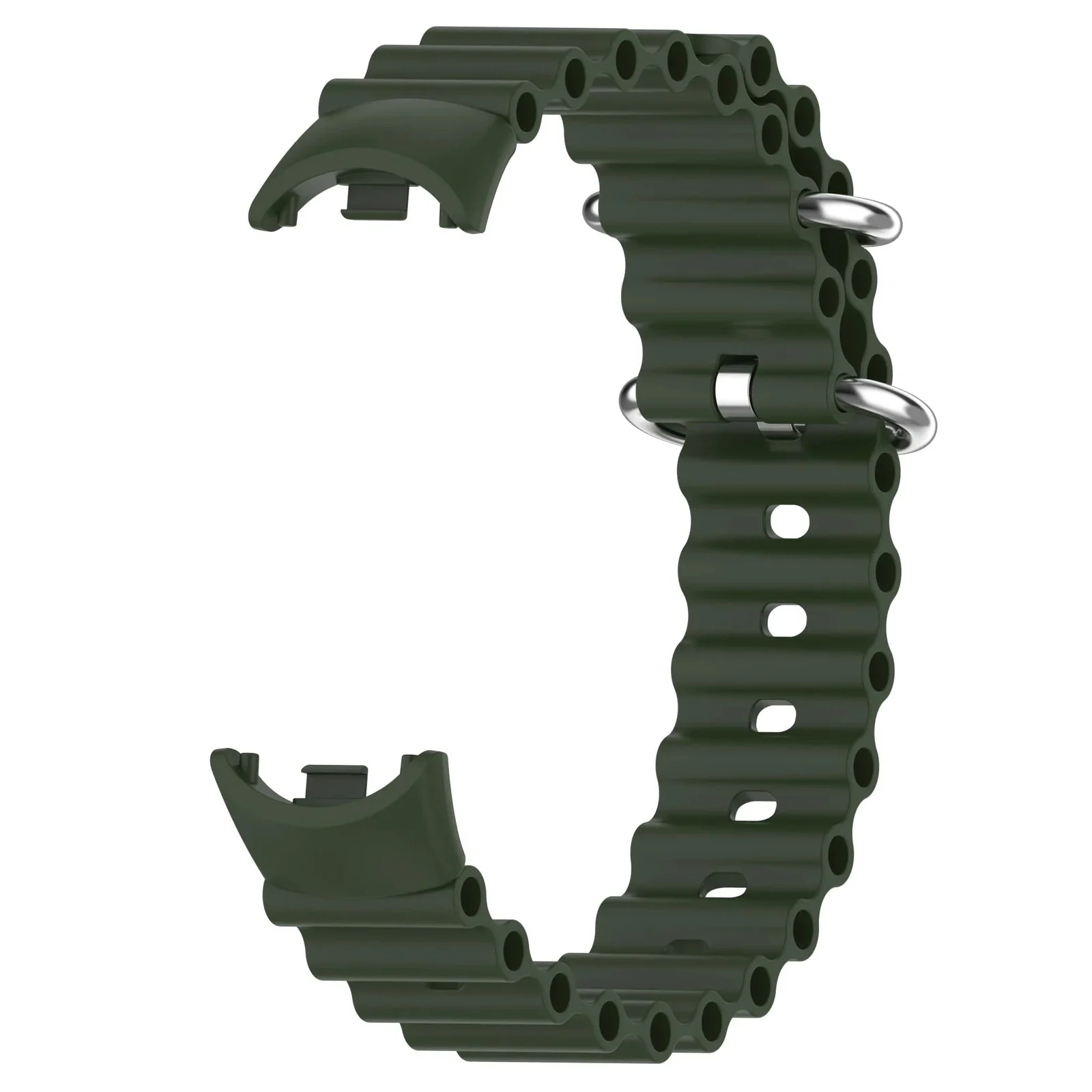 DL3 Mobilak Ocean Band for Xiaomi Mi Band 9 / Xiaomi Mi Band 8, Adjustable Silicone Stretchy Sport Strap Women Men Replacement Wristband For Xiaomi Smart Band 8 / Xiaomi Smart Band 9 - Green
