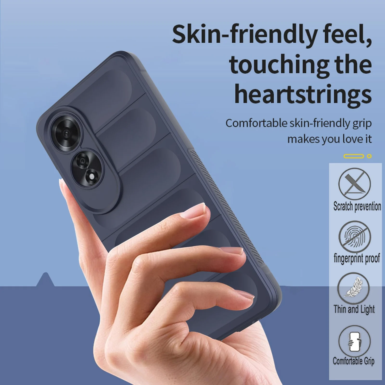 DL3 Mobilak Rugged Protective Case for OPPO A60 4G, Camera protection, Shock-absorbing protection, Non-slip grip - Blue