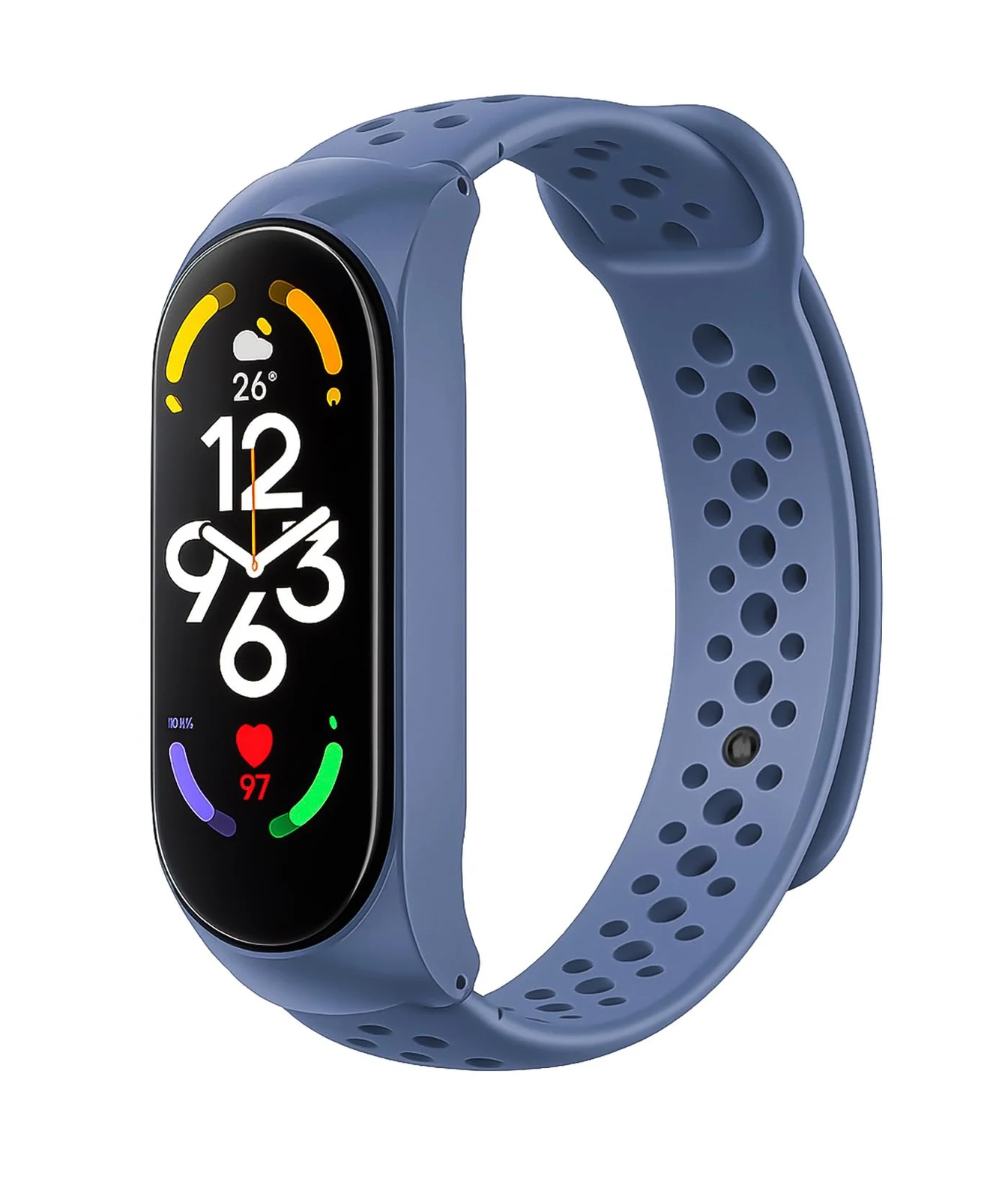 DL3 Mobilak Xiaomi Mi Band 10/9 / 8 Protective Sport Band with Case, Soft Silicone Strap with Built-in Cover, Breathable Vent Holes For For Xiaomi Smart Band 10/9/8 - Blue