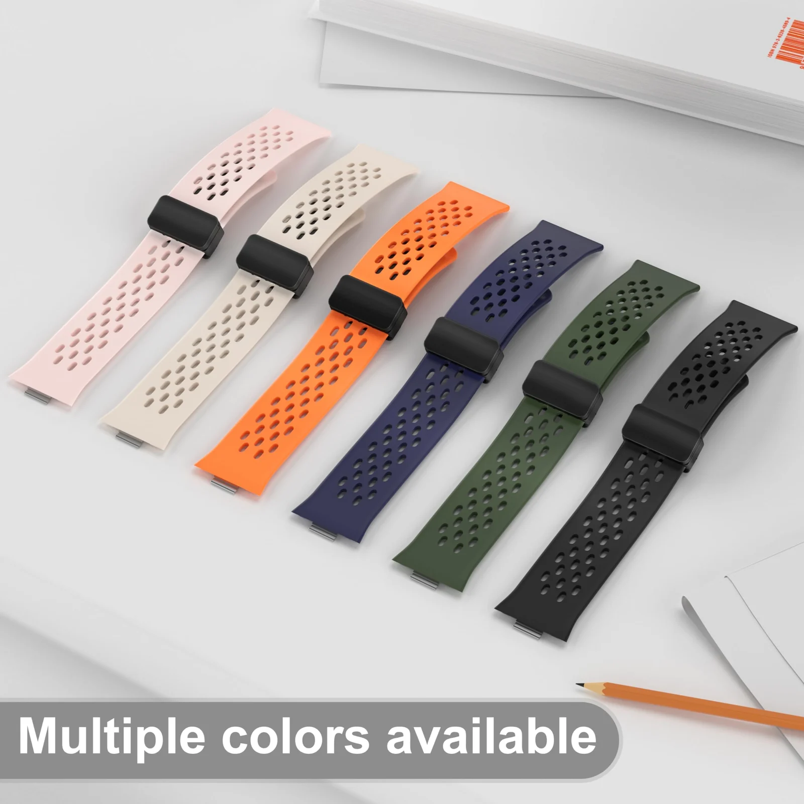 DL3 Mobilak Silicone Strap Compatible with Huawei Watch Fit 3/Fit 4/Fit 4 Pro Magnetic Metal Buckle Sport Silicone Breathable Strap for Men Women Band Quick Release Soft Replacment Wristband - Light Green